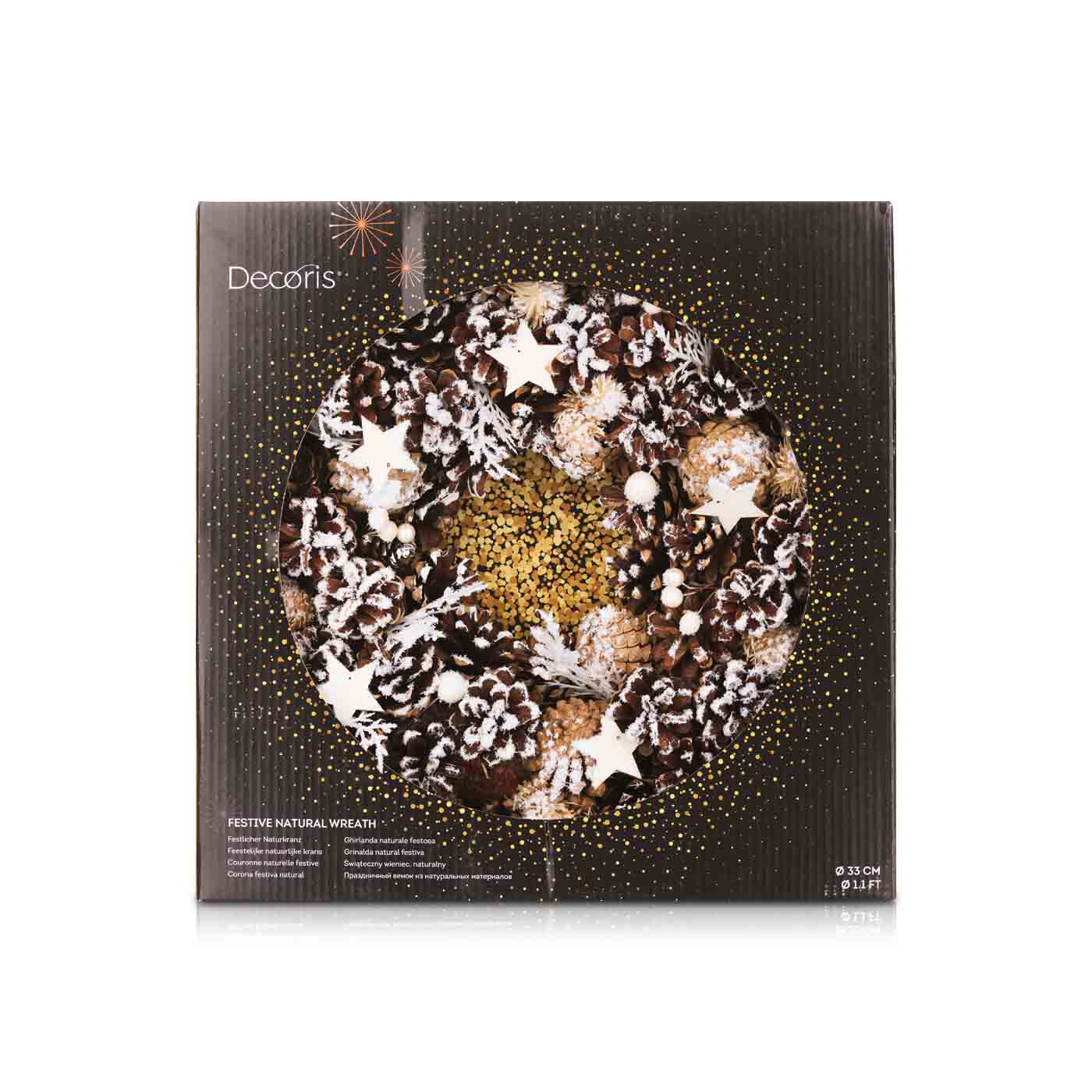 Kaemingk Festive Natural Wreath with Pinecone and Berries