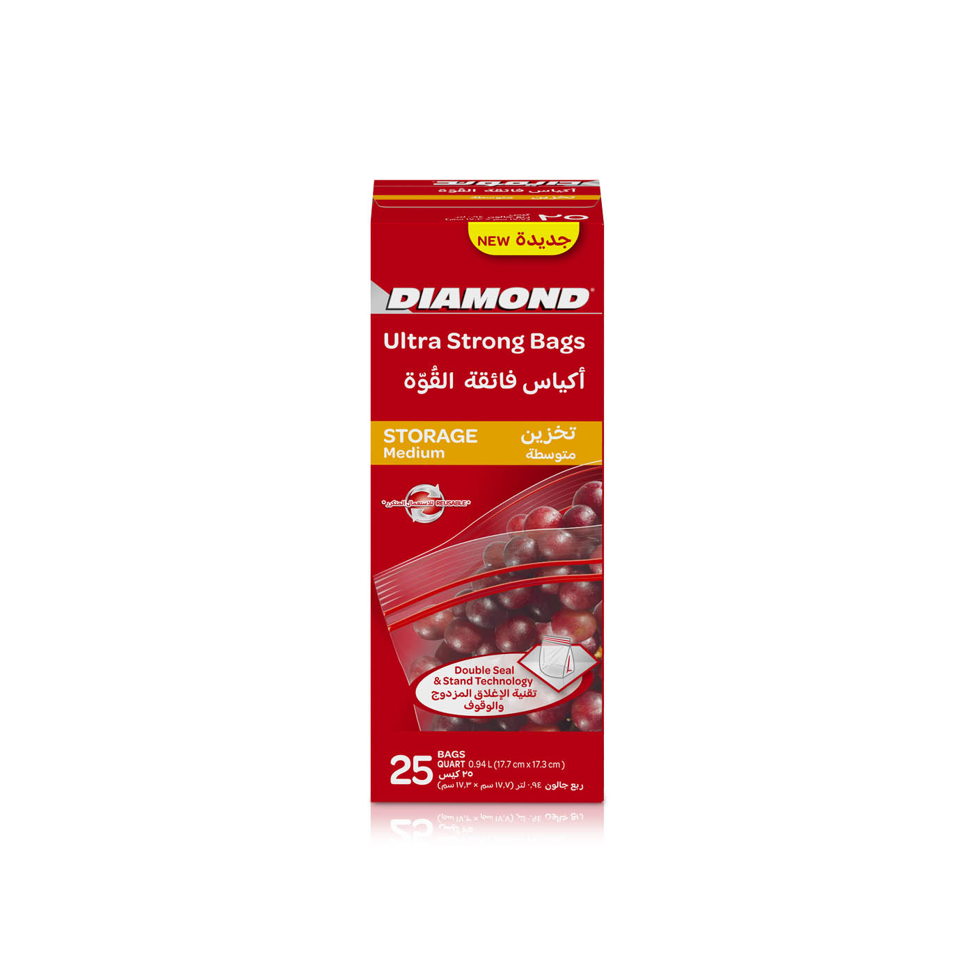 Diamond Storage Medium Clear Zipper Bags x 25