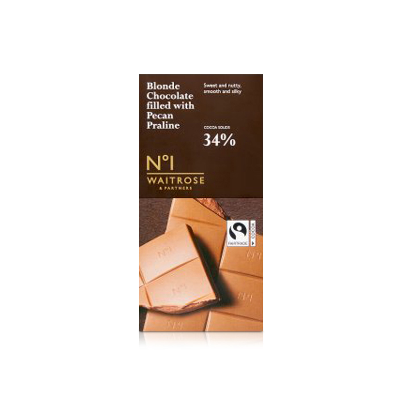 Waitrose No.1 Pecan and Blonde Bar 90g