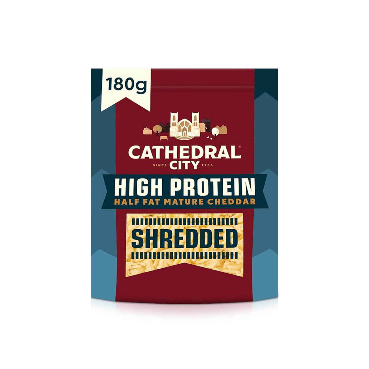 Cathedral City High Protein Half Fat Shredded Mature Cheddar 180g