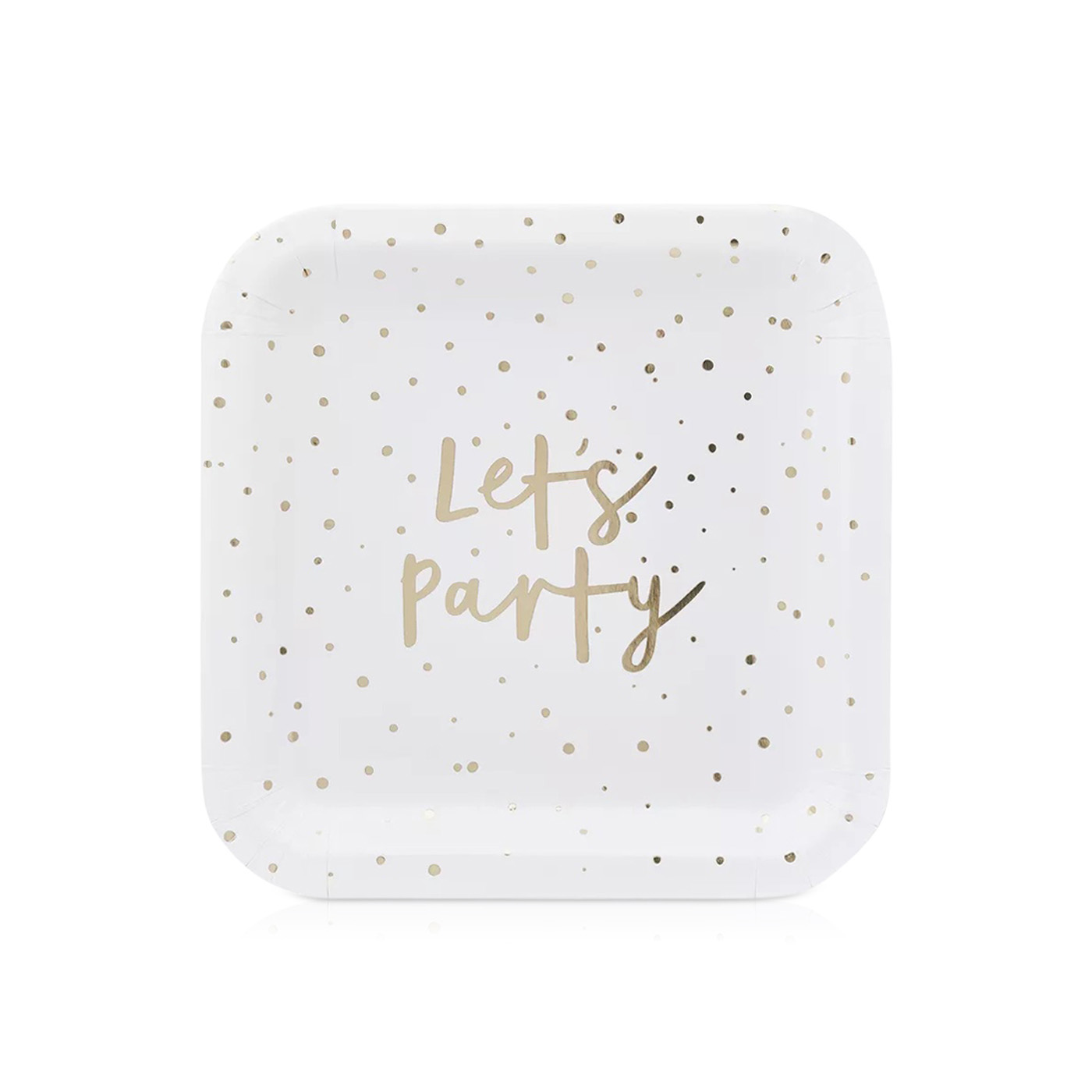 Hootybaloo Gold Happy Birthday Plastic Plates 9 inch x 8