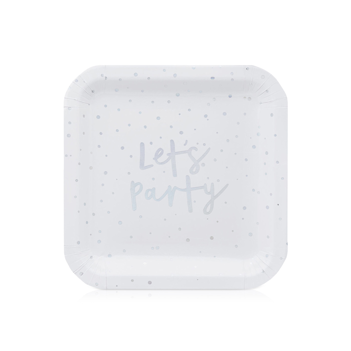 Hootyballoo Iridescent Let's Party Plastic Plates 9 inch x 8