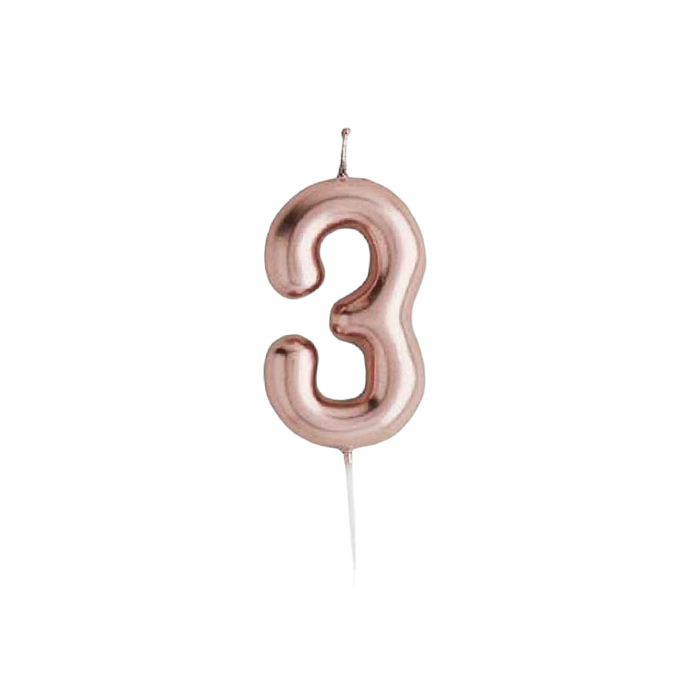 Hootyballoo Rose Gold Number 3 Candle