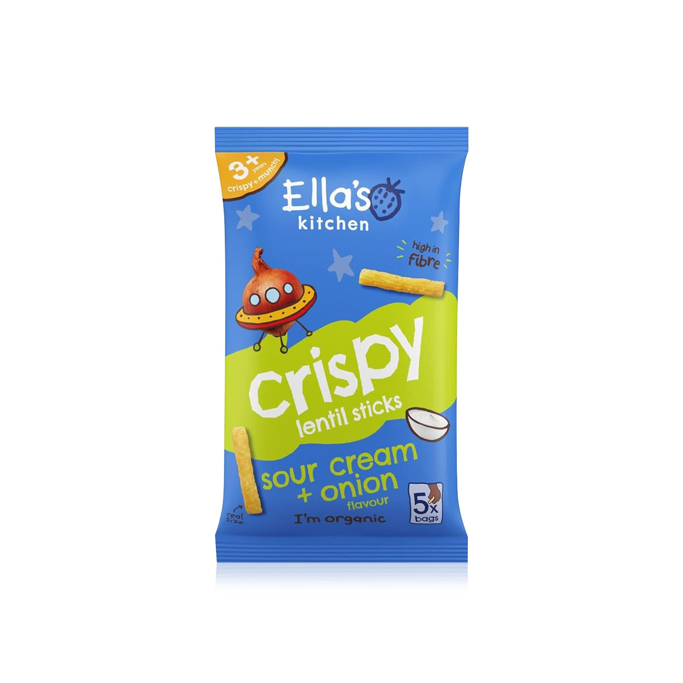 Ella's Kitchen Crispy Lentil Sticks Sour Cream and Onion 3yrs 5 x 10g