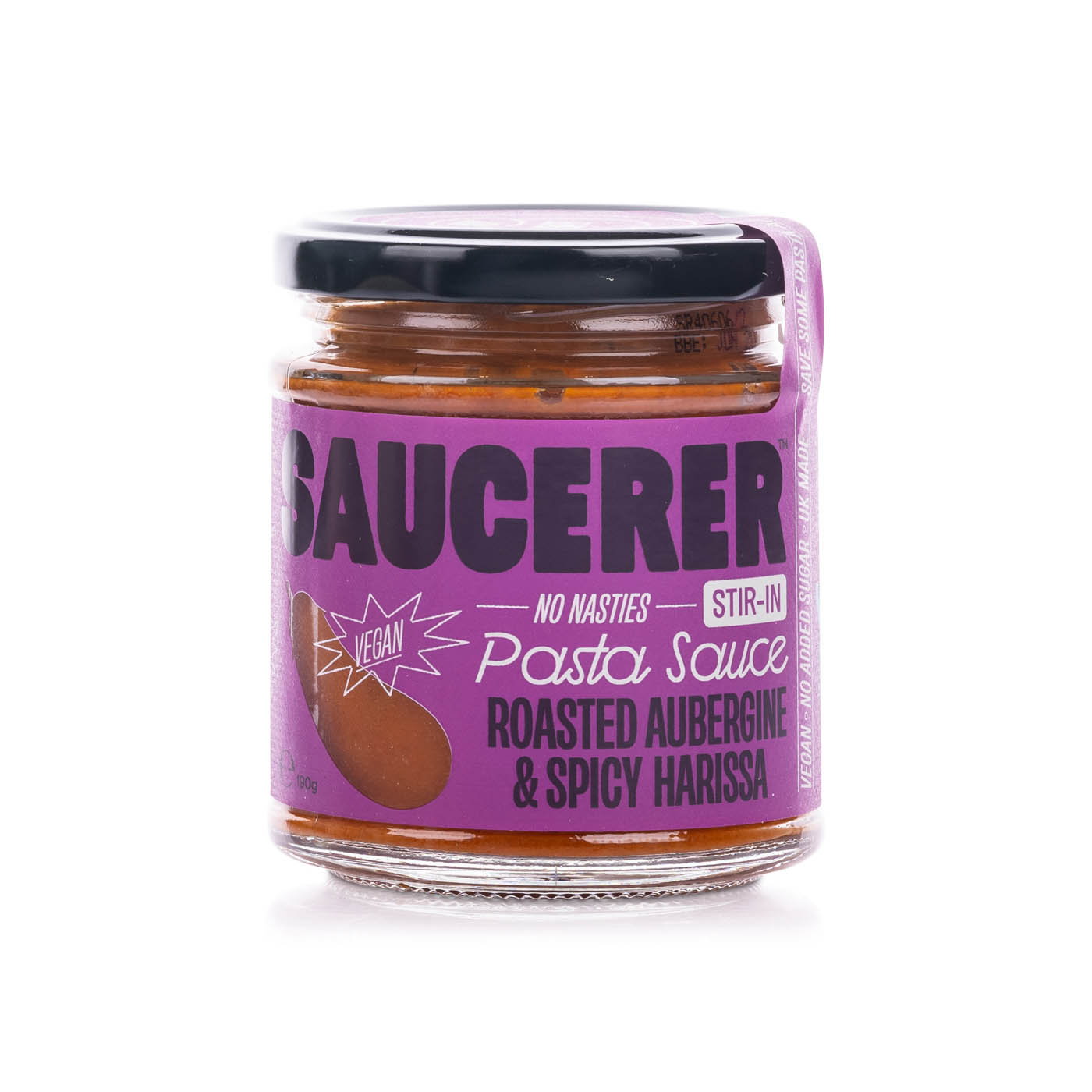 Saucerer Roasted Aubergine and Spicy Harissa Pasta Sauce 190g
