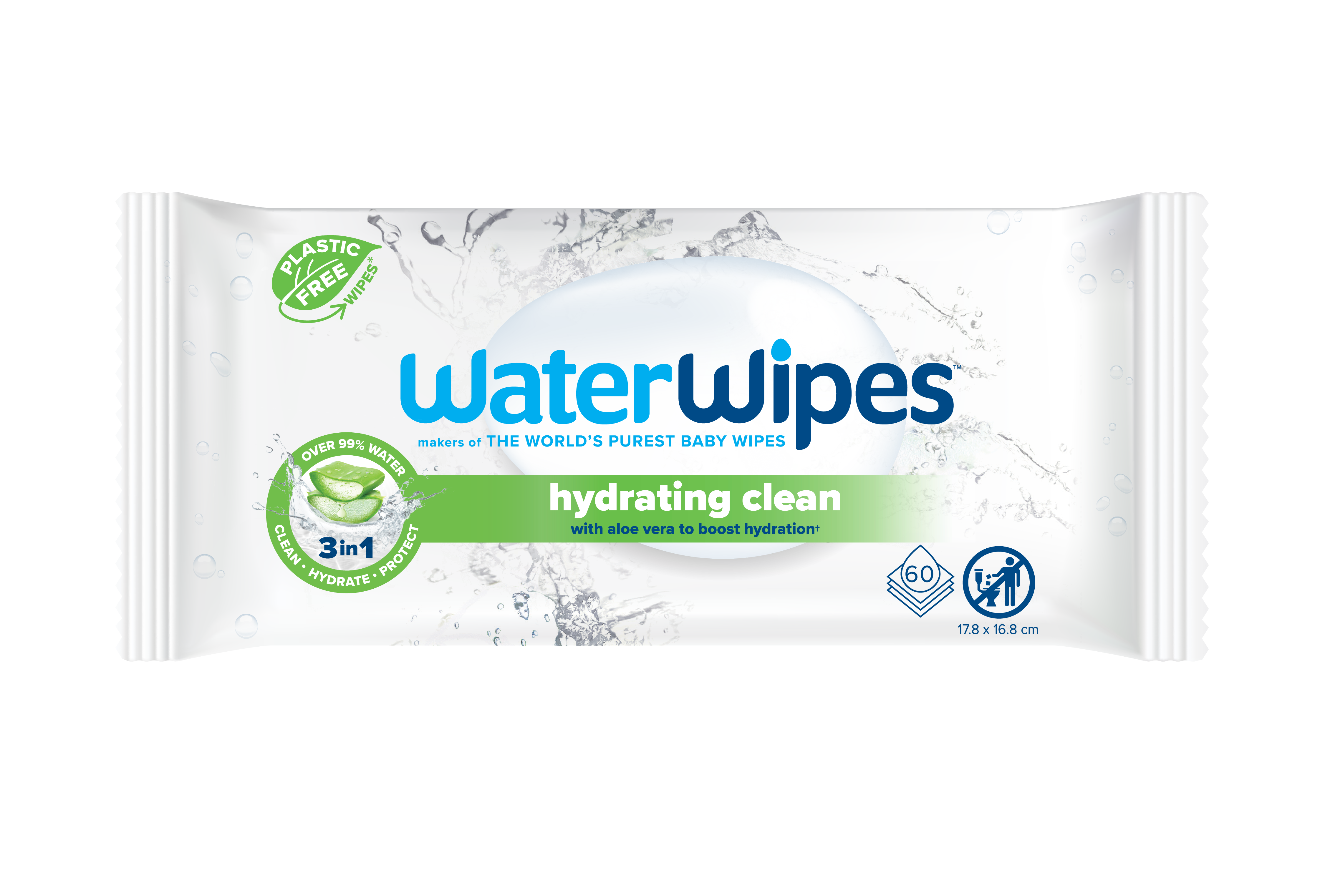 WaterWipes Hydrating Clean Baby Wipes x 60