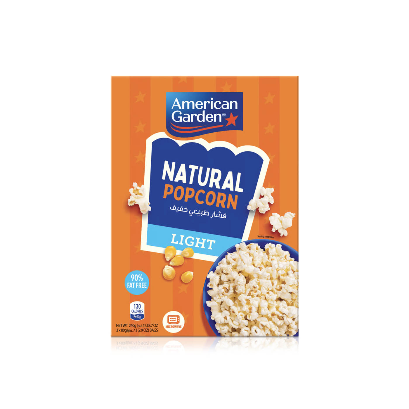 American Garden Natural Light Popcorn 240g