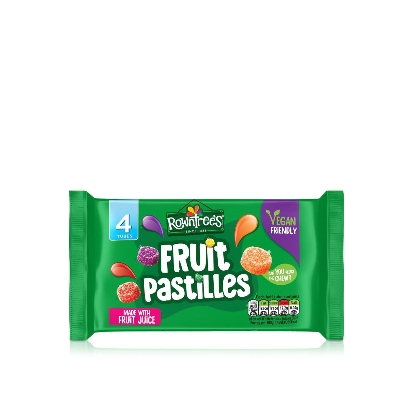 Rowntrees Vegan Fruit Pastilles 4 x 41g