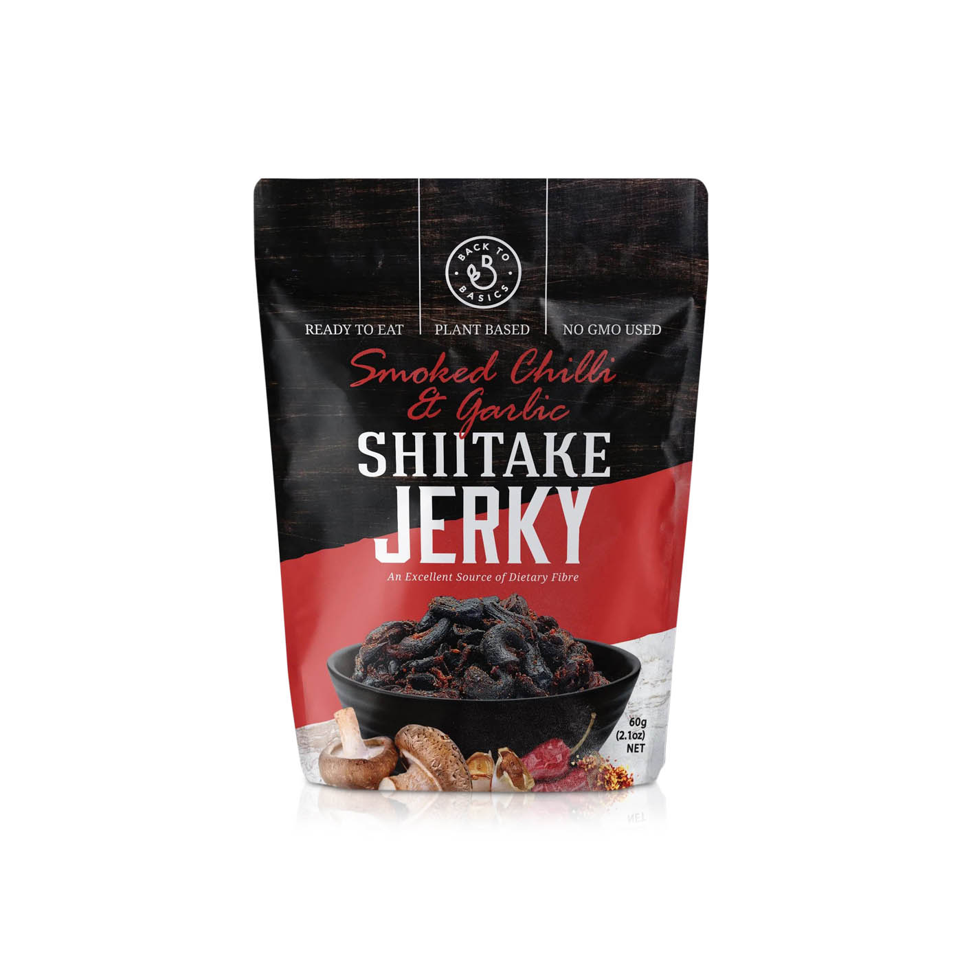 DJ&A Shiitake Mushroom Jerky Smoked Chilli and Garlic 60g