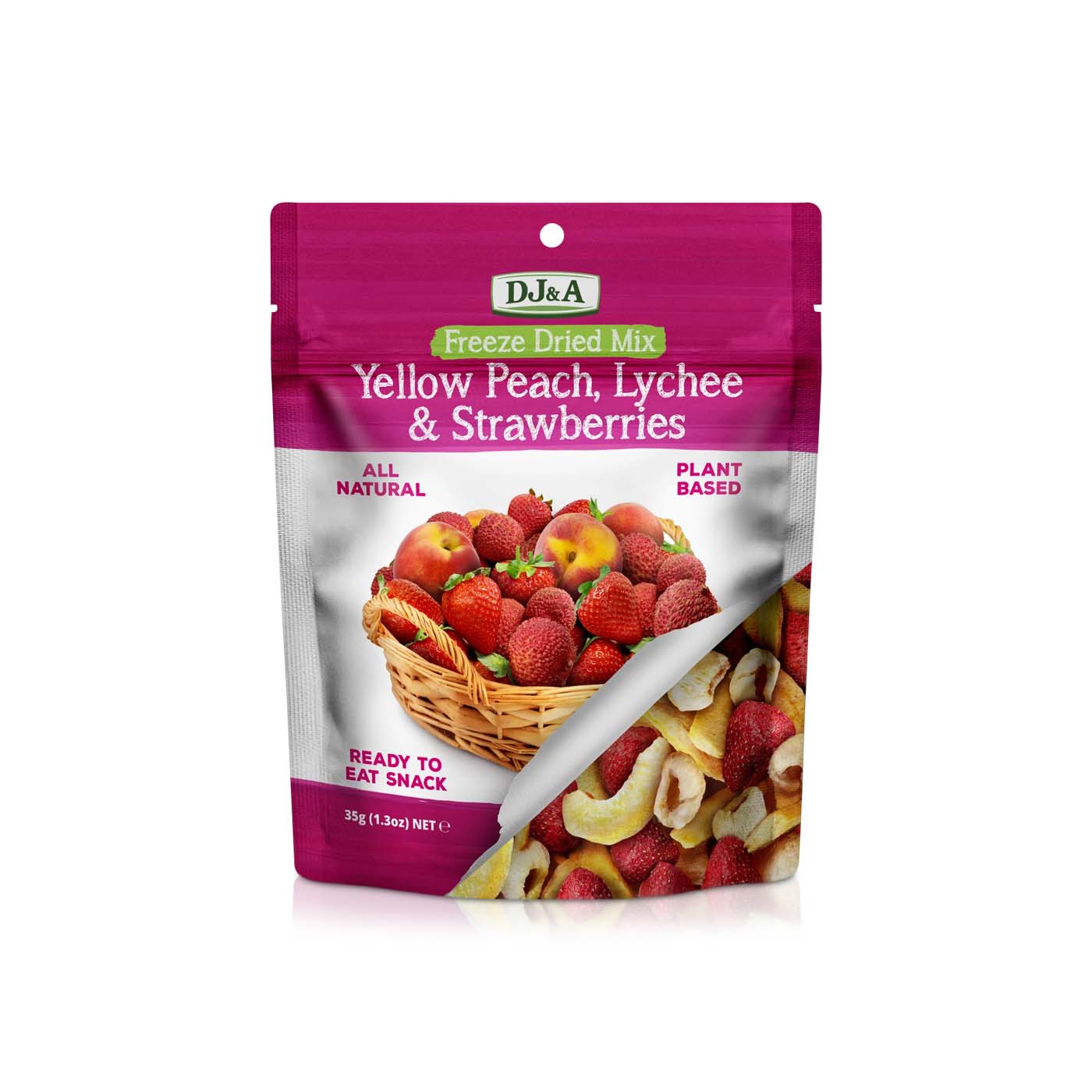 DJ&A Dried Yellow Peach Lychee and Strawberries 35g