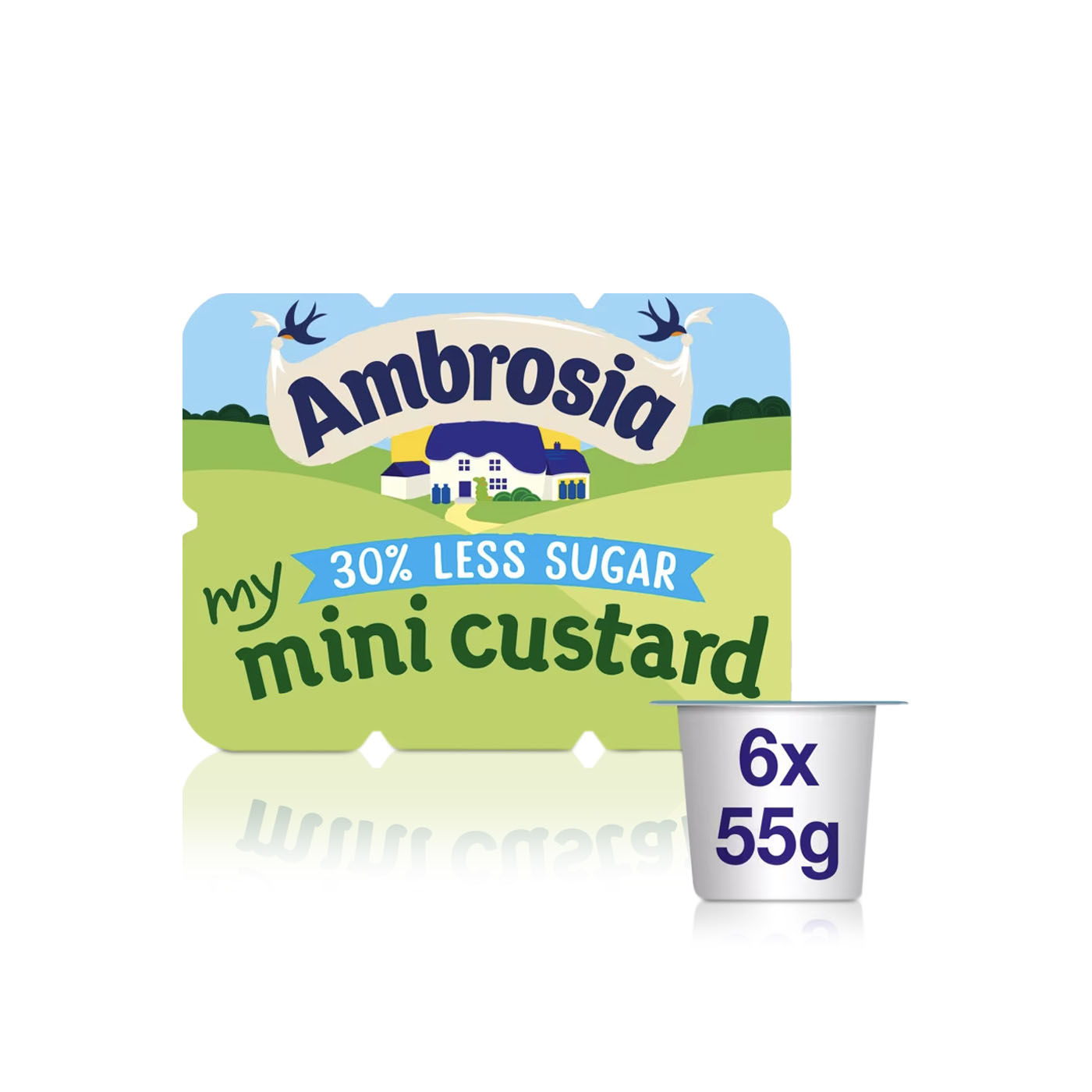 Ambrosia Mini Custard 30% Less Sugar 55g x 6