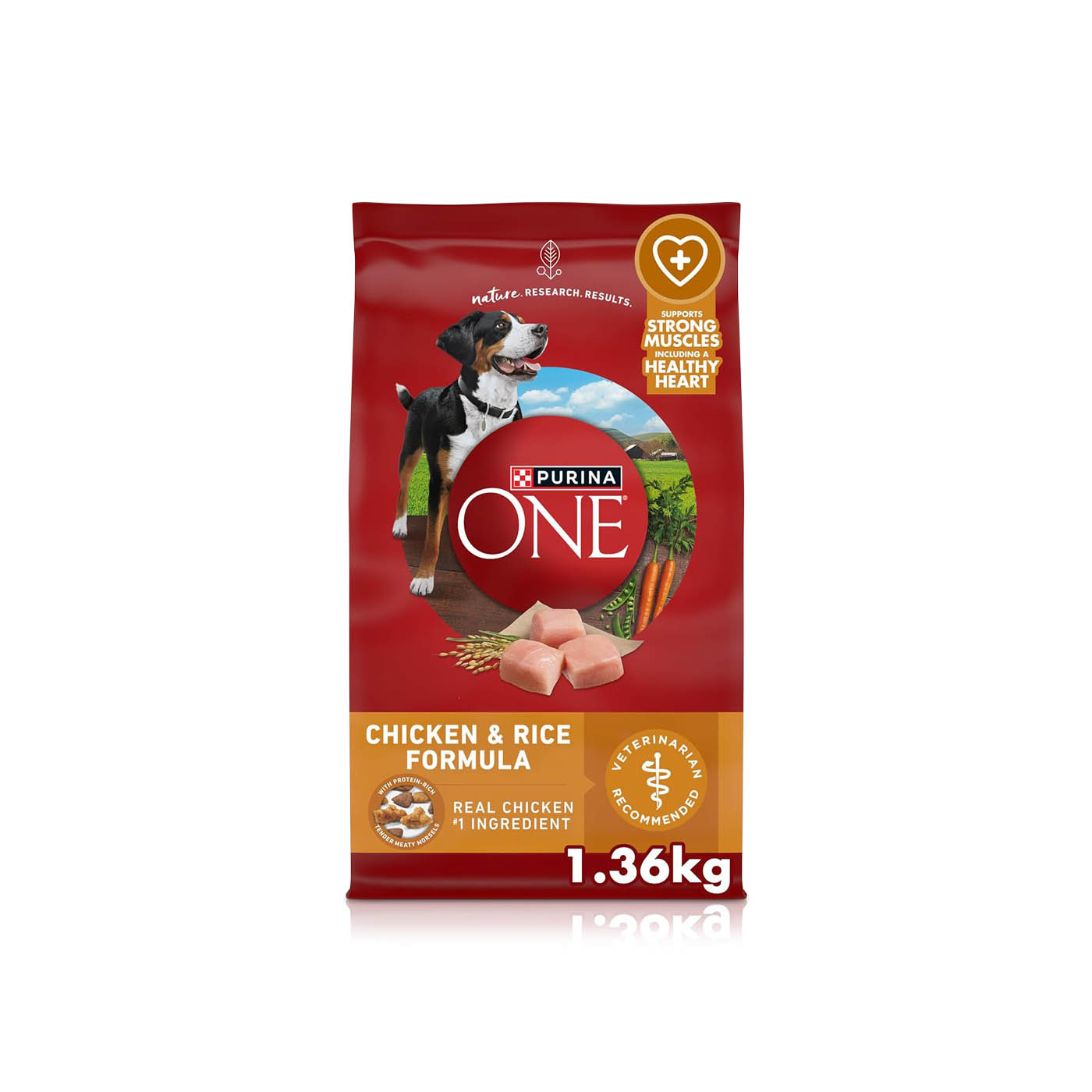 Purina One Chicken and Rice Formula Dry Dog Food 1.36kg