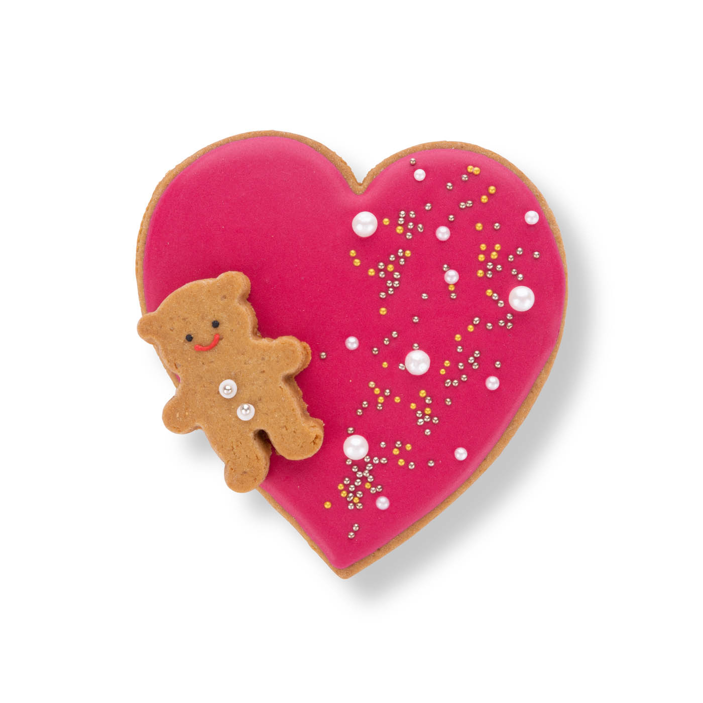 Valentine's XL Vanilla Heart and Teddy Cookie 90g