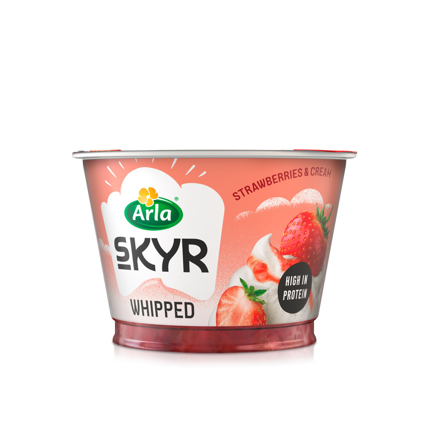 Arla Skyr Whipped Strawberries and Cream Natural Icelandic Yoghurt 128g