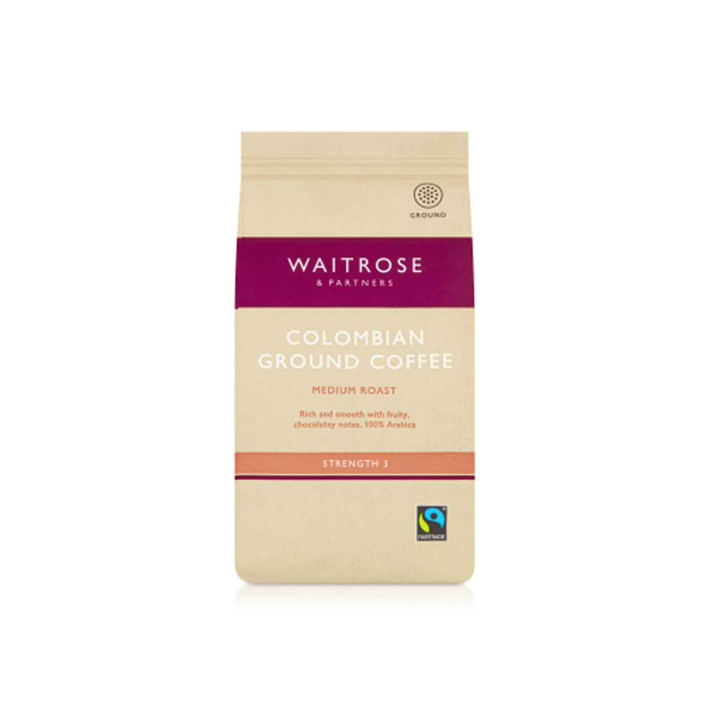 Waitrose No.1 Organic Colombian Single Origin Ground Coffee Medium Roast 227g