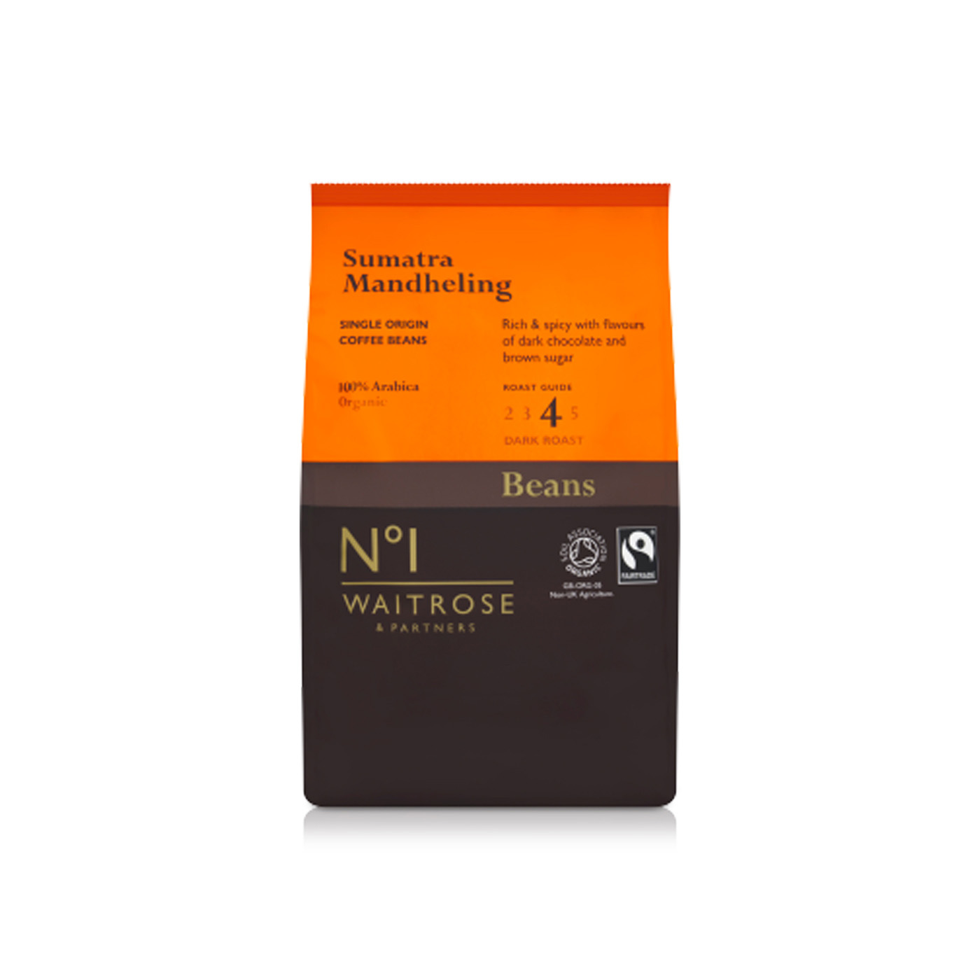 Waitrose No.1 Organic Sumatra Mandheling Single Origin Coffee Beans 750g