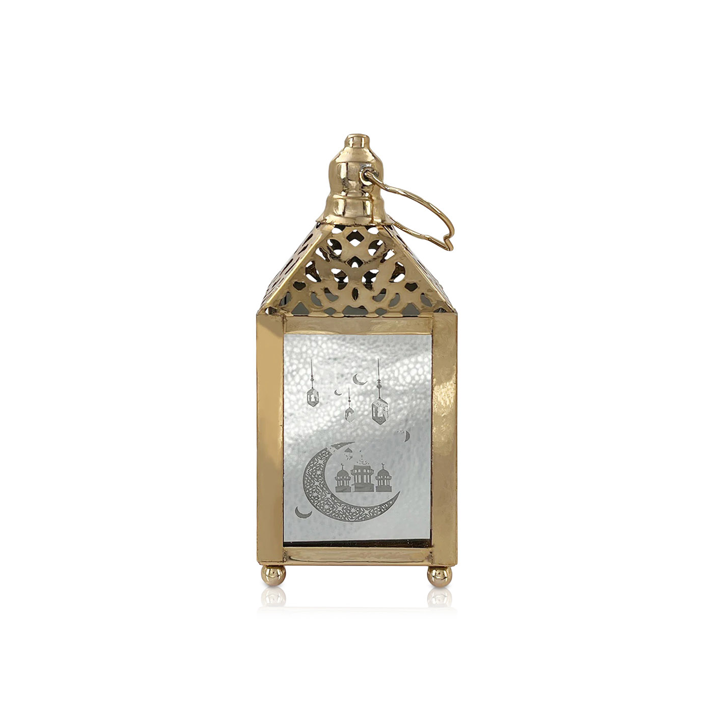 Party Magic Eid Metal Lantern with Lights 7x7x15cm