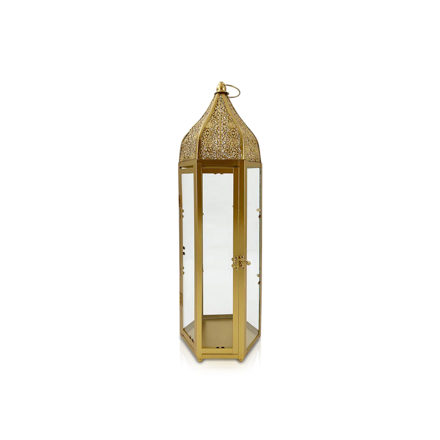 Party Magic Eid Lantern Candle Holder Gold 16.9x16.9x57cm