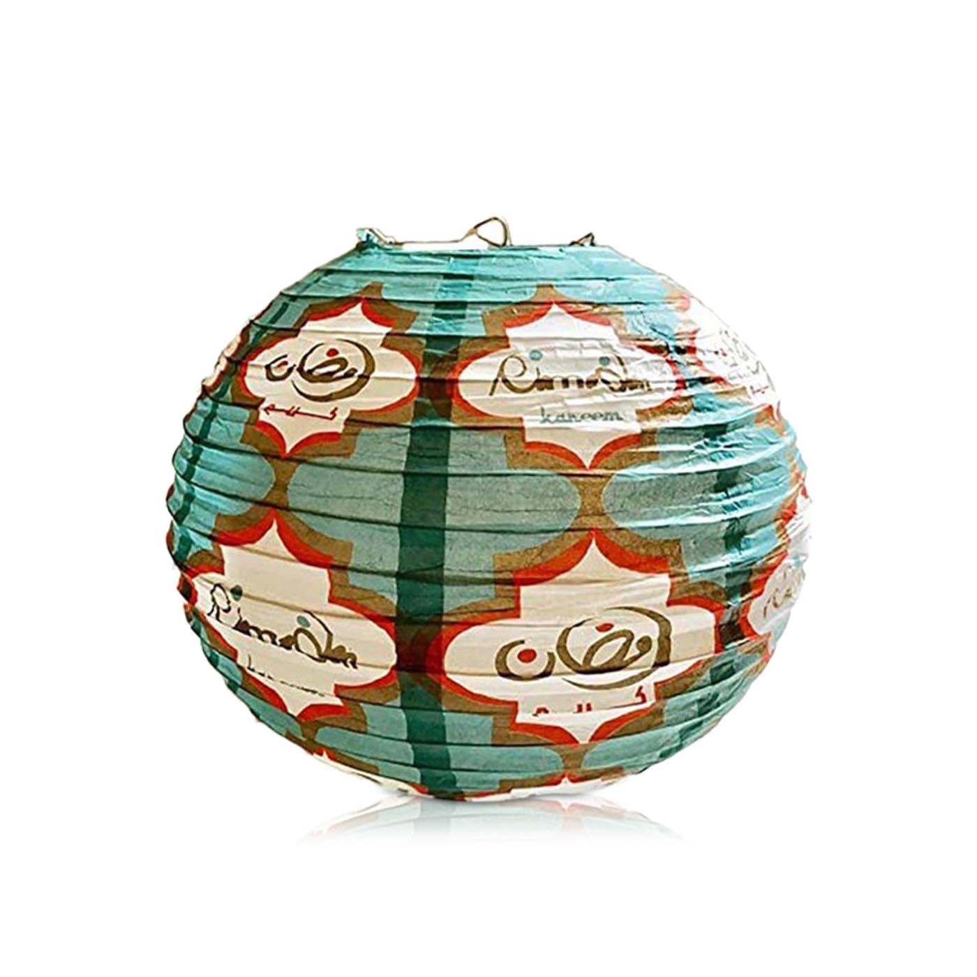 Eid Creations Arabesque Teal Lantern 12"