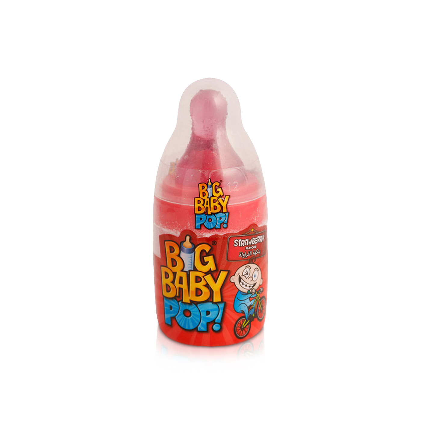 Bazooka Big Baby Pop Strawberry Candy 32g