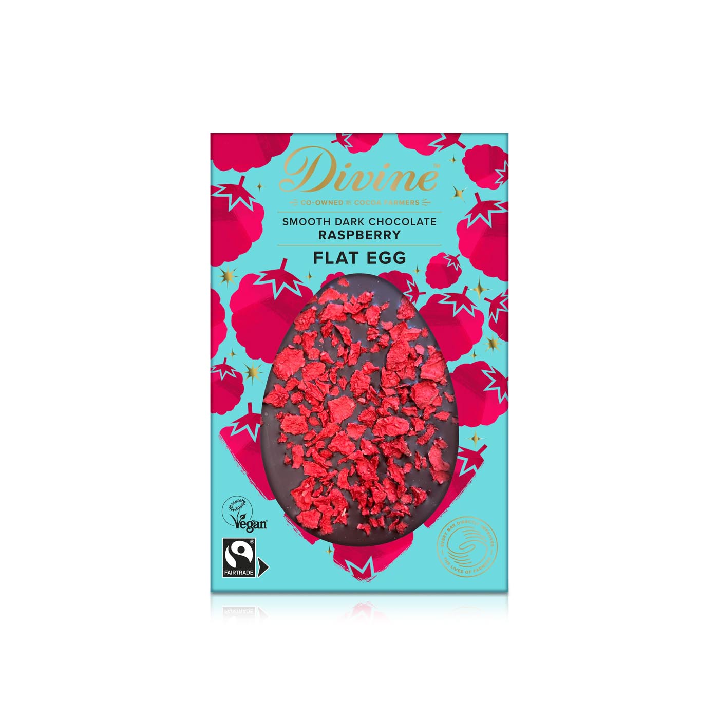 Divine Dark Chocolate Raspberry Flat Egg 100g