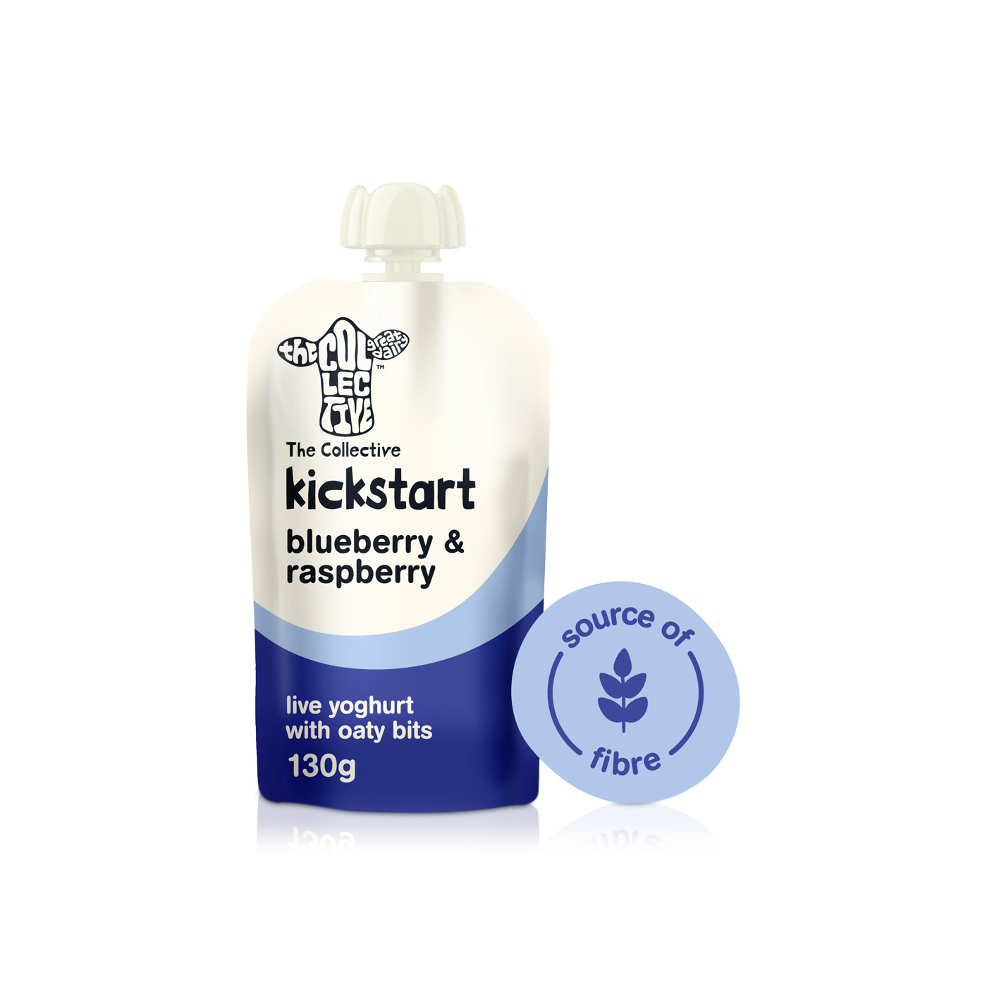 The Collective Dairy Kickstart Blueberry and Raspberry Live Yoghurt Pouch 130g