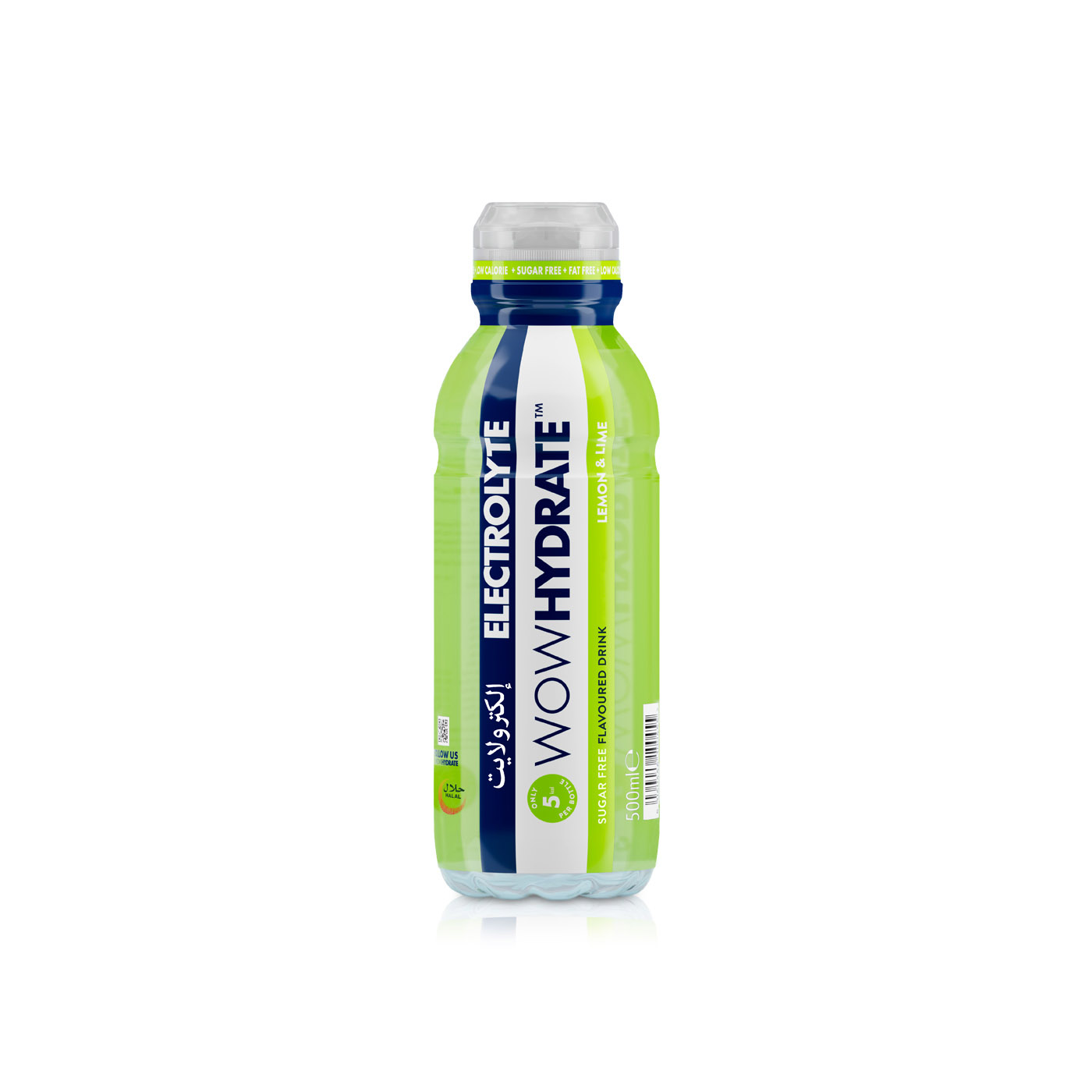 WOW HYDRATE Electrolyte & Vitamin Water Lemon & Lime 500 ml