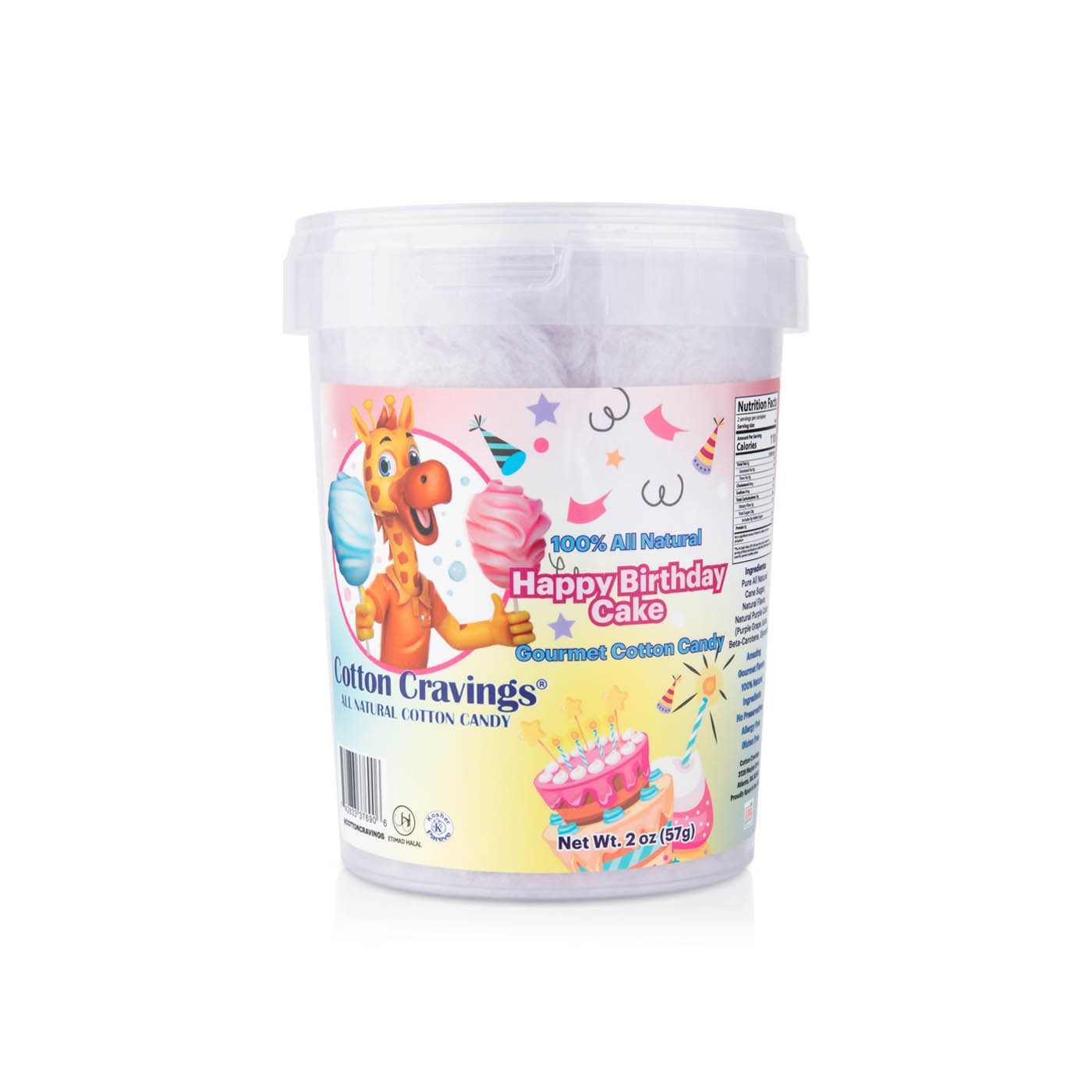 Cotton Cravings Happy Birthday Cake Gourmet Cotton Candy 57g
