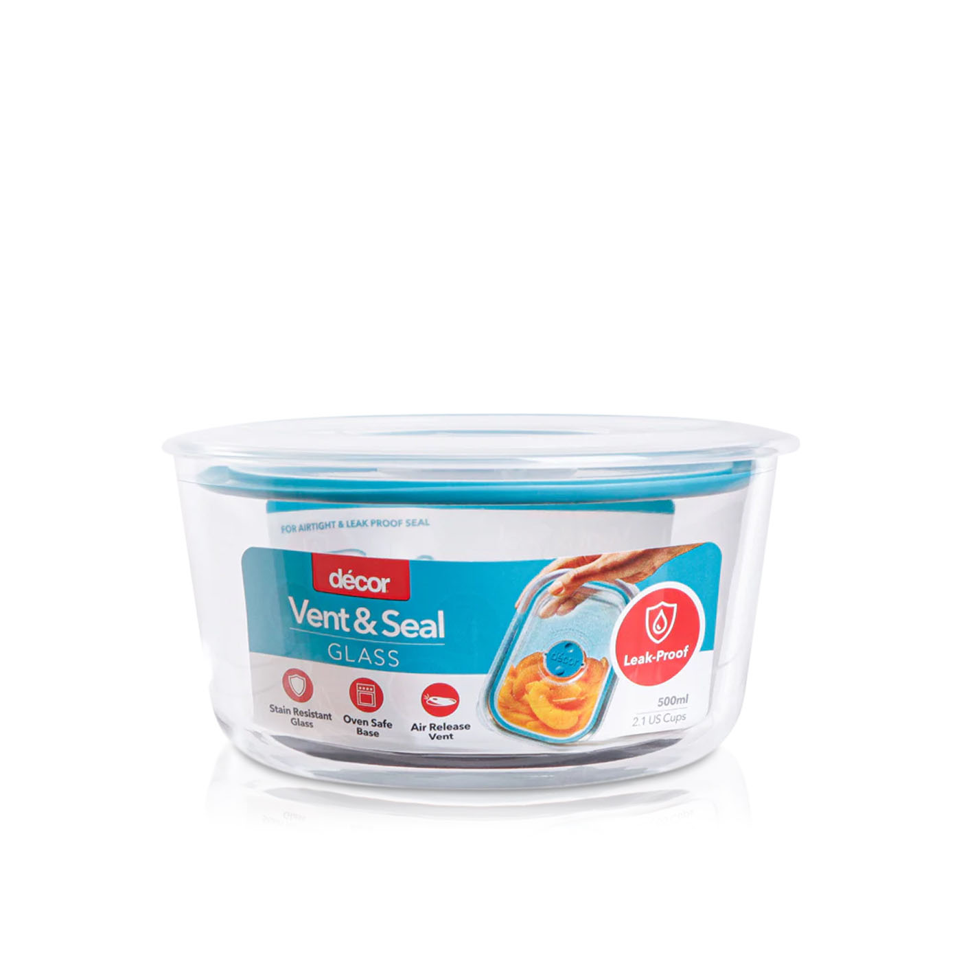 Decor Vent & Seal Round Glass Oven Dish 500ml