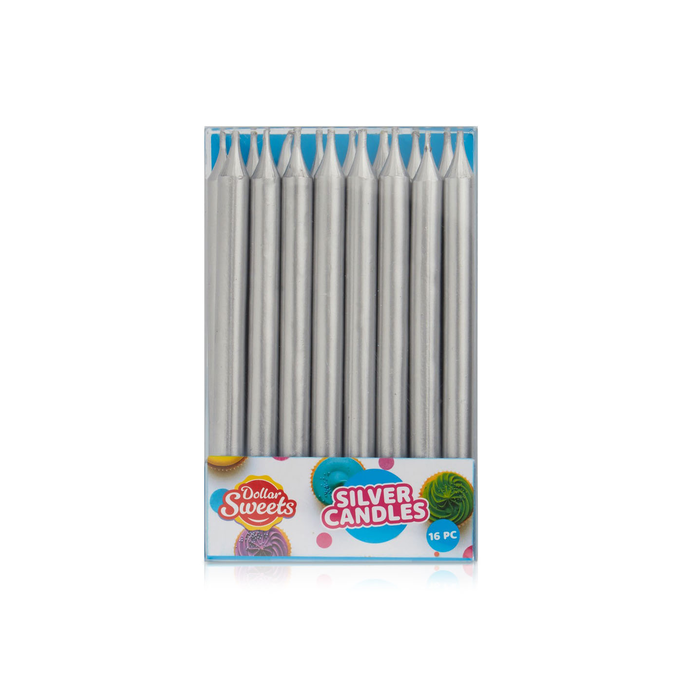 Dollar Sweet Candles Silver x 16