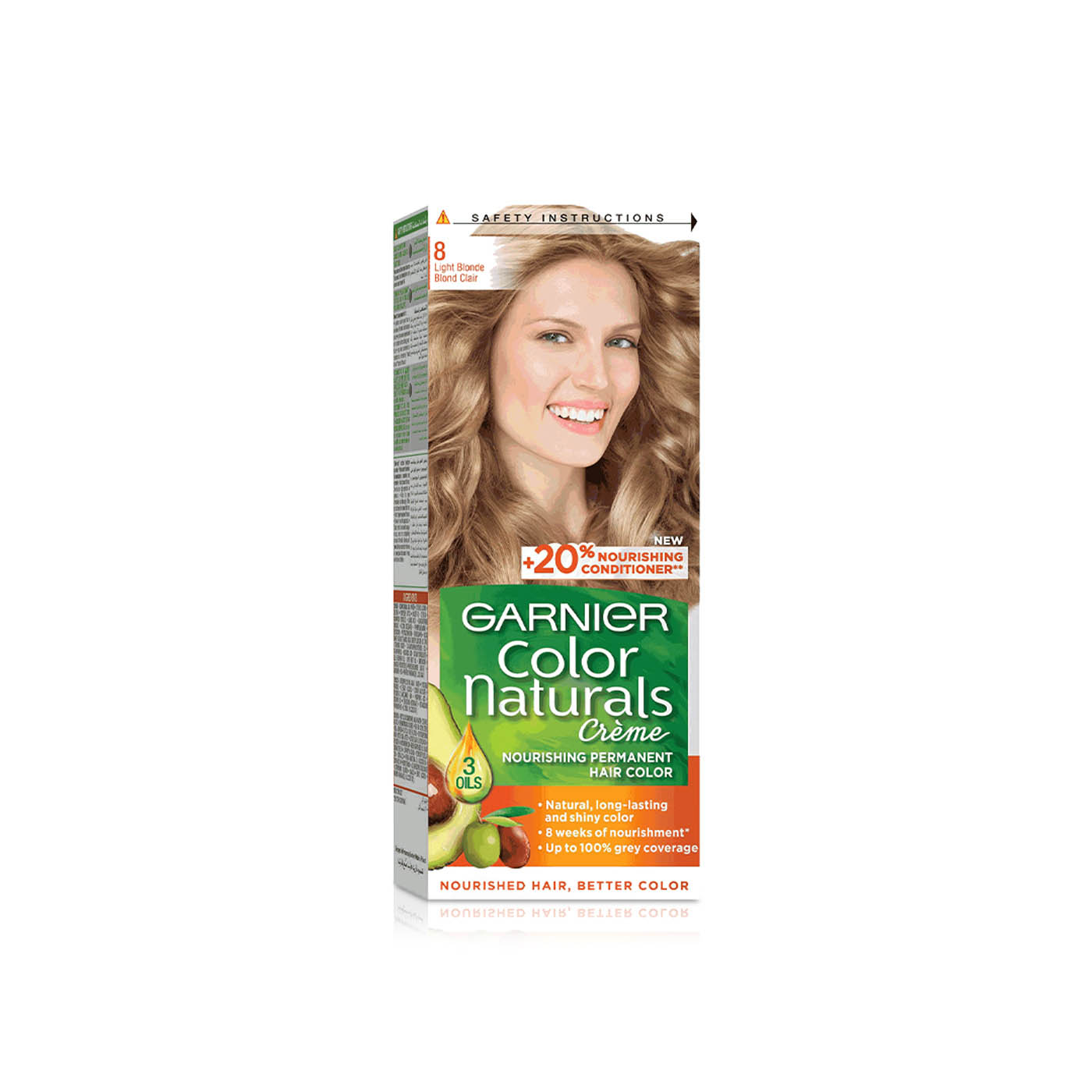 Garnier Colour Naturals Cream 8.0 Light Blonde Permanent Hair Dye