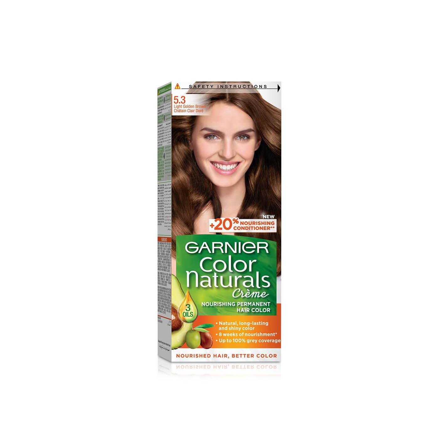 Garnier Colour Naturals Cream 5.3 Light Golden Brown Permanent Hair Dye