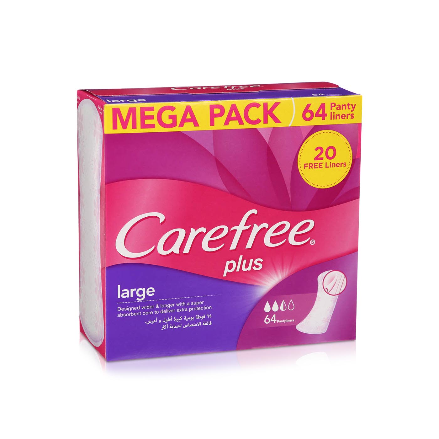 Carefree Plus Large Pantyliners x 64