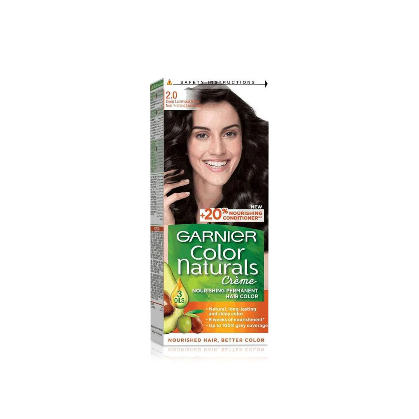 Garnier Colour Naturals Cream 2.0 Deep Luminous Black Permanent Hair Dye