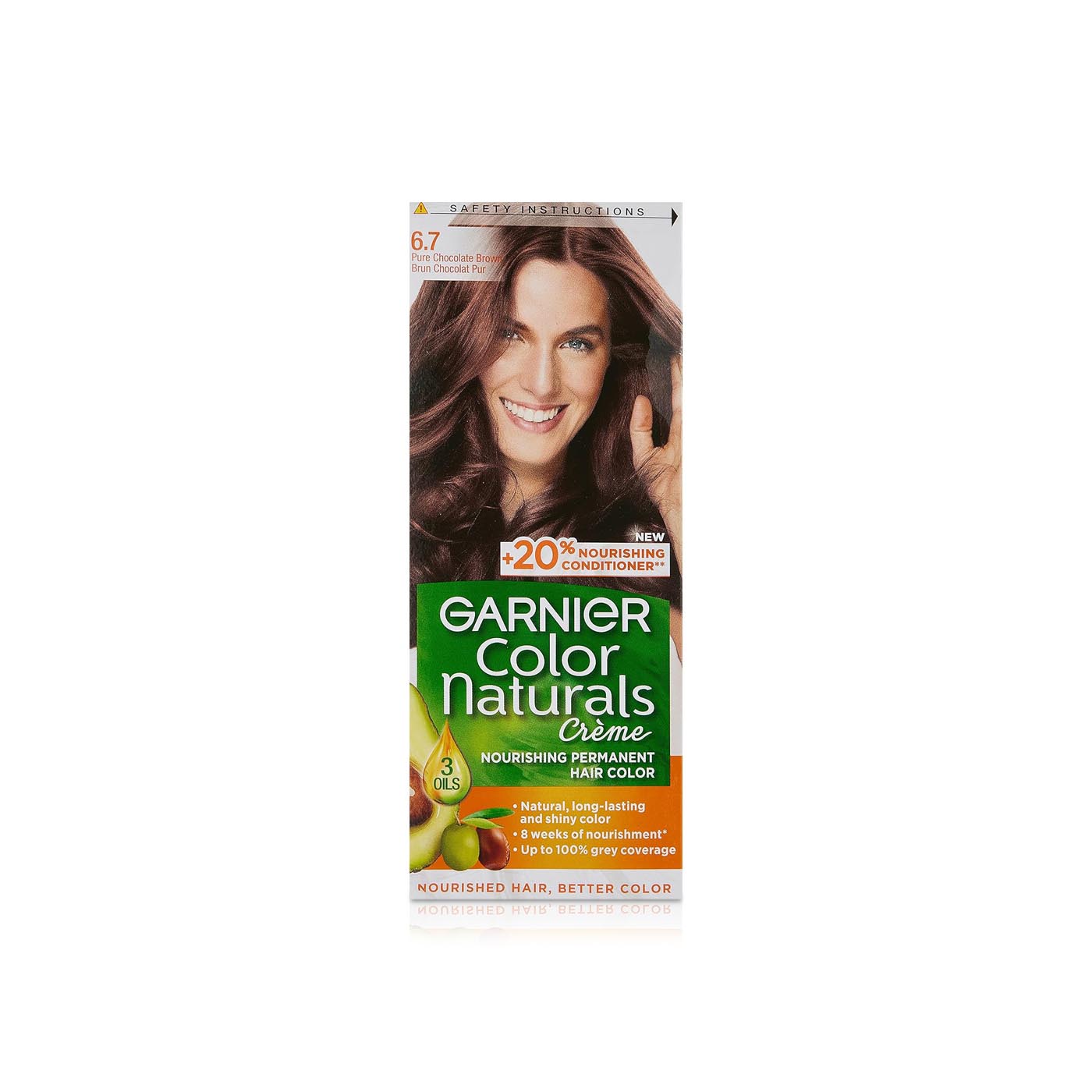 Garnier Colour Naturals Cream 6.7 Pure Chocolate Brown Permanent Hair Dye