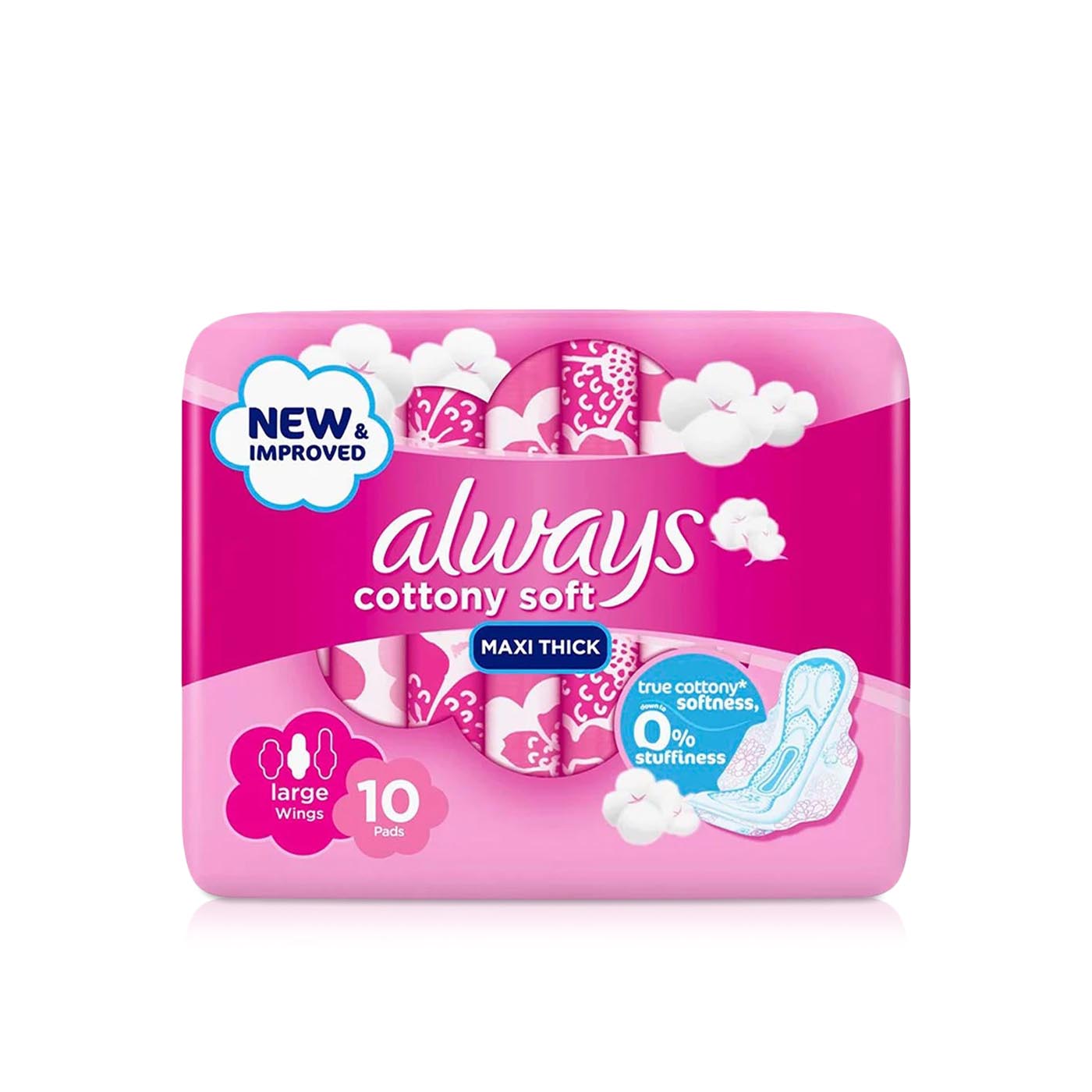 Always Cotton Soft Large Sanitary Pads with Wings x 10