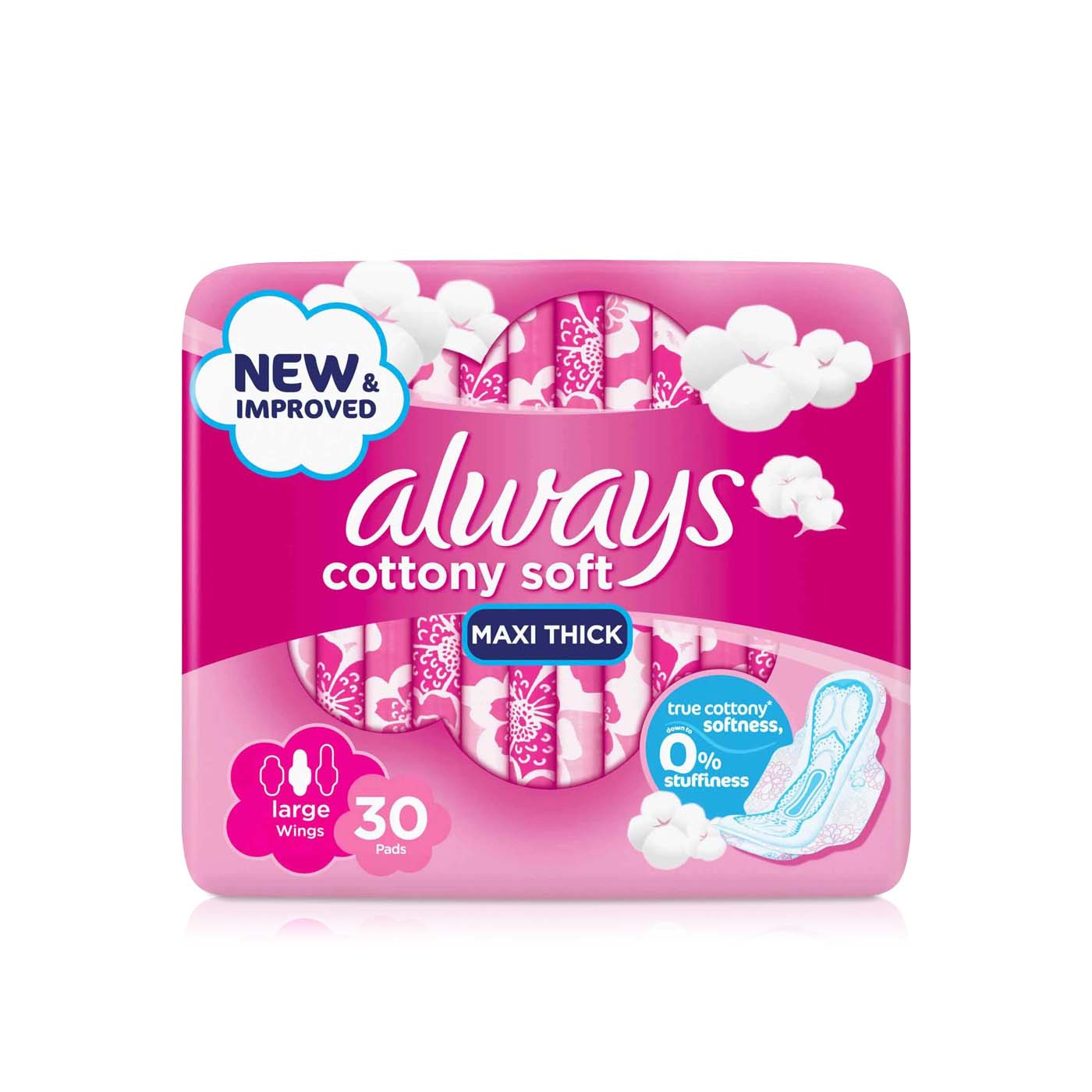 Always Cotton Soft Large Sanitary Pads with Wings x 30