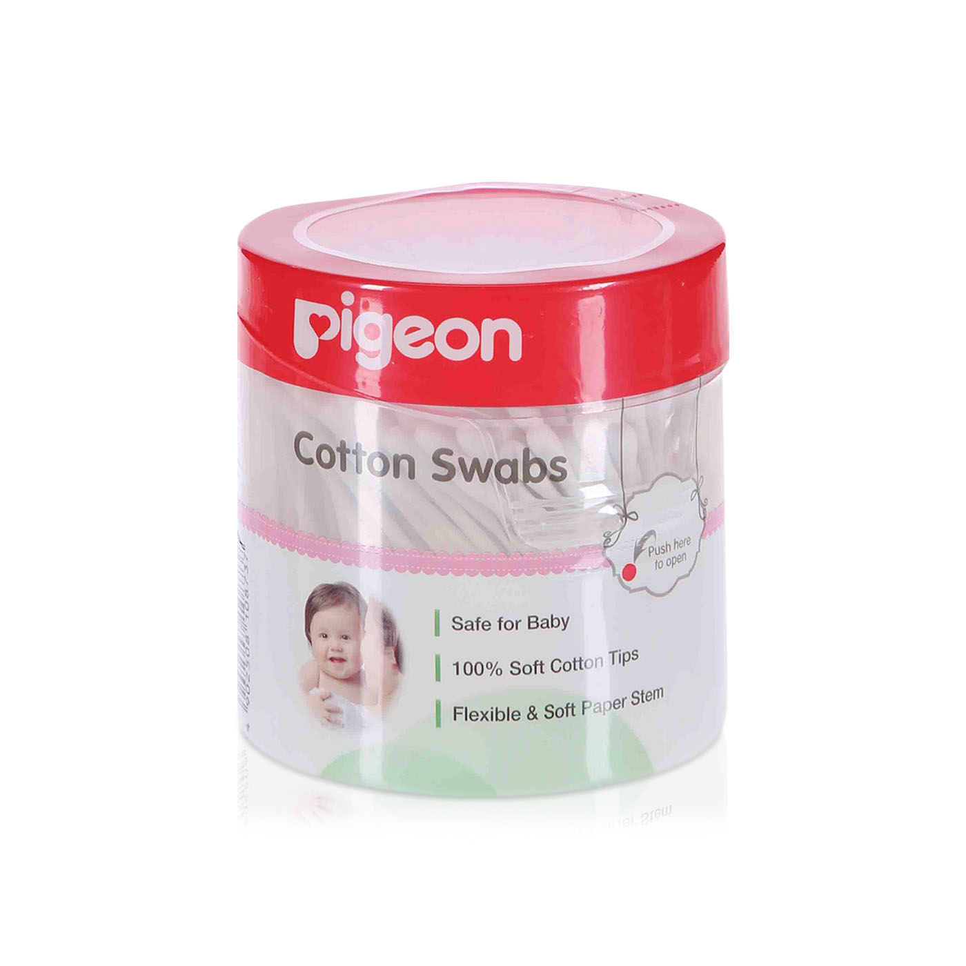 Pigeon Cotton Swabs Hinged Case x 200