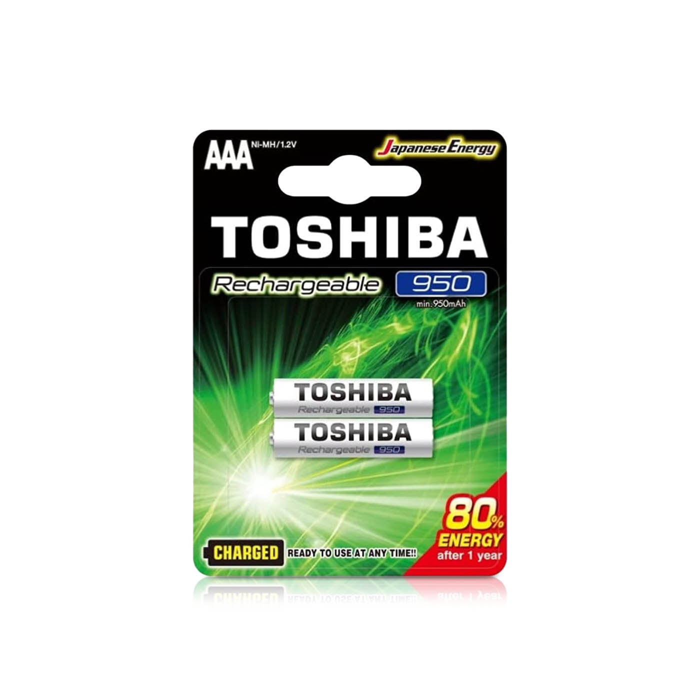 Toshiba Rechargeable Batteries AAA 950mAh x 2