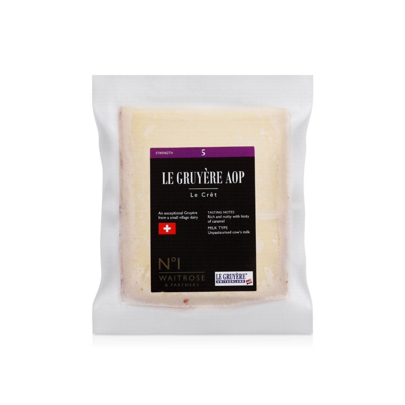 Waitrose No.1 Le Cret Gruyere AOP Cheese Strength 5 175g
