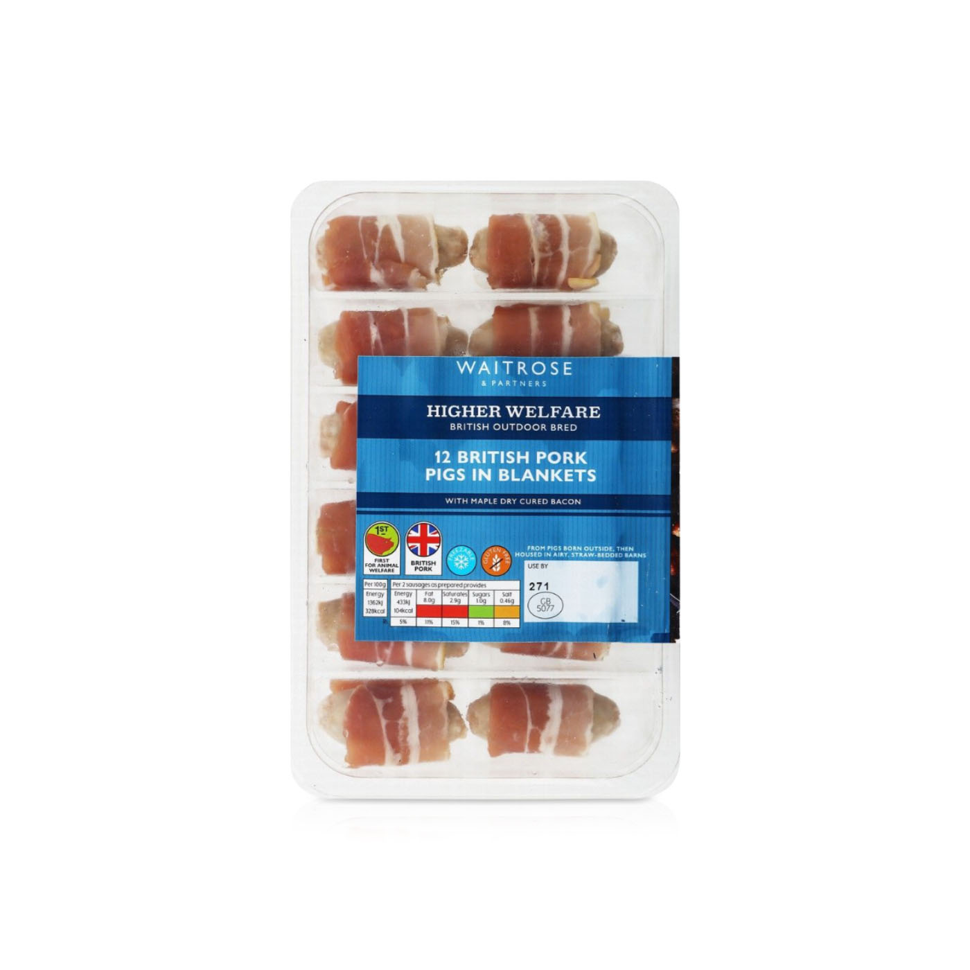 Waitrose British Pork Pigs in Blankets x 12 252g
