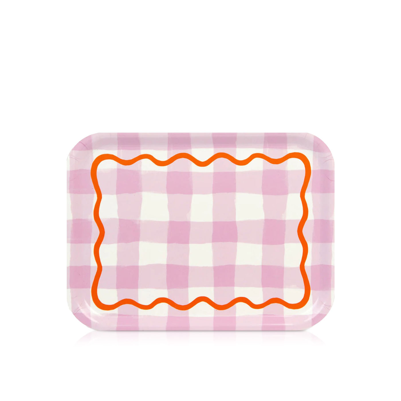 Talking Tables Everyone's Welcome Lilac Gingham Wooden Tray