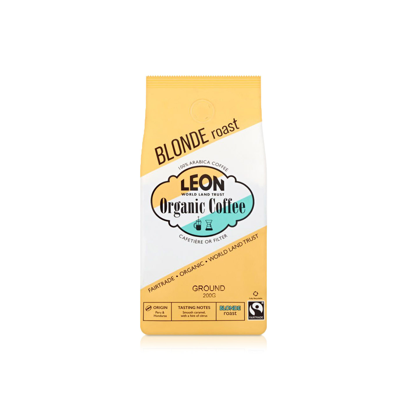 Leon Organic Blonde Roast Ground Coffee 200g