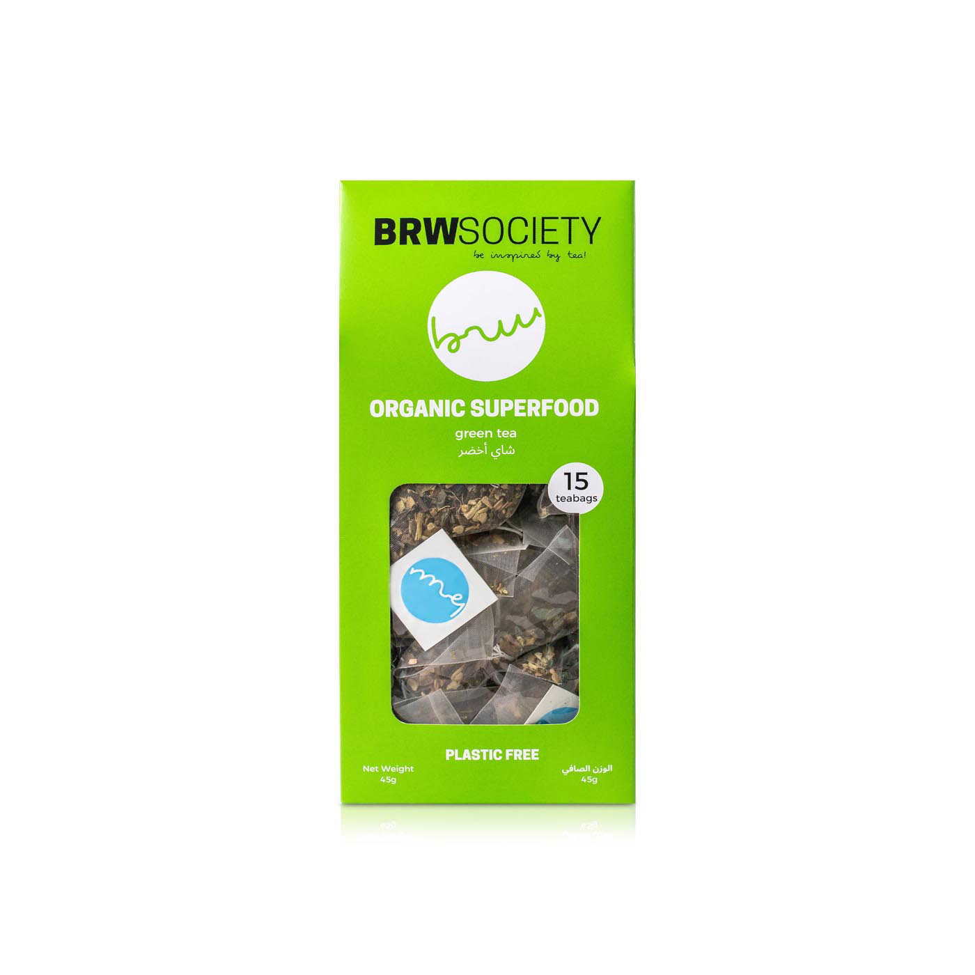 BRW Society Organic Superfood Green Tea Bags x 15 45g