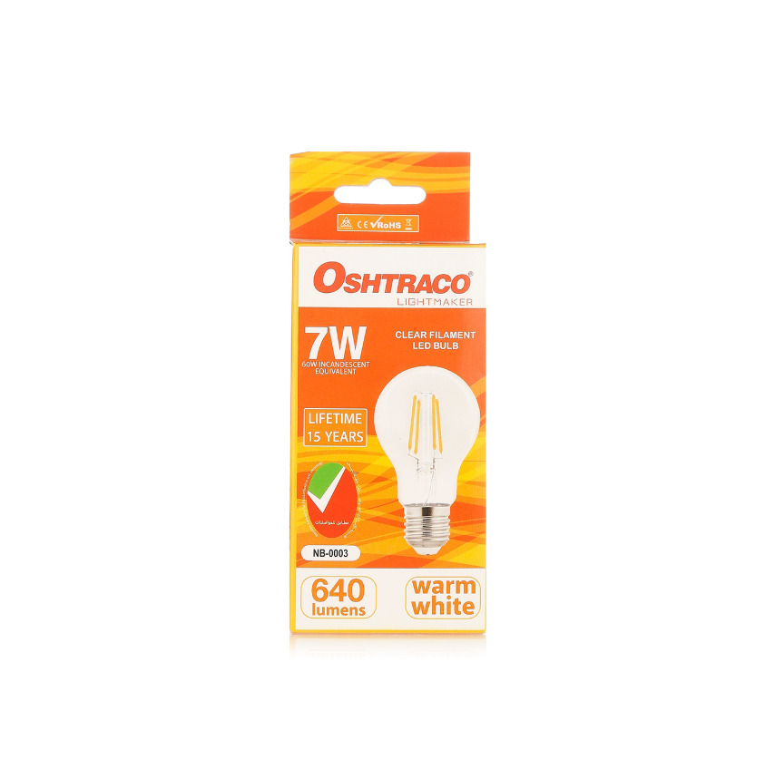 Oshtraco LED Bulb Filament 7w Warm White