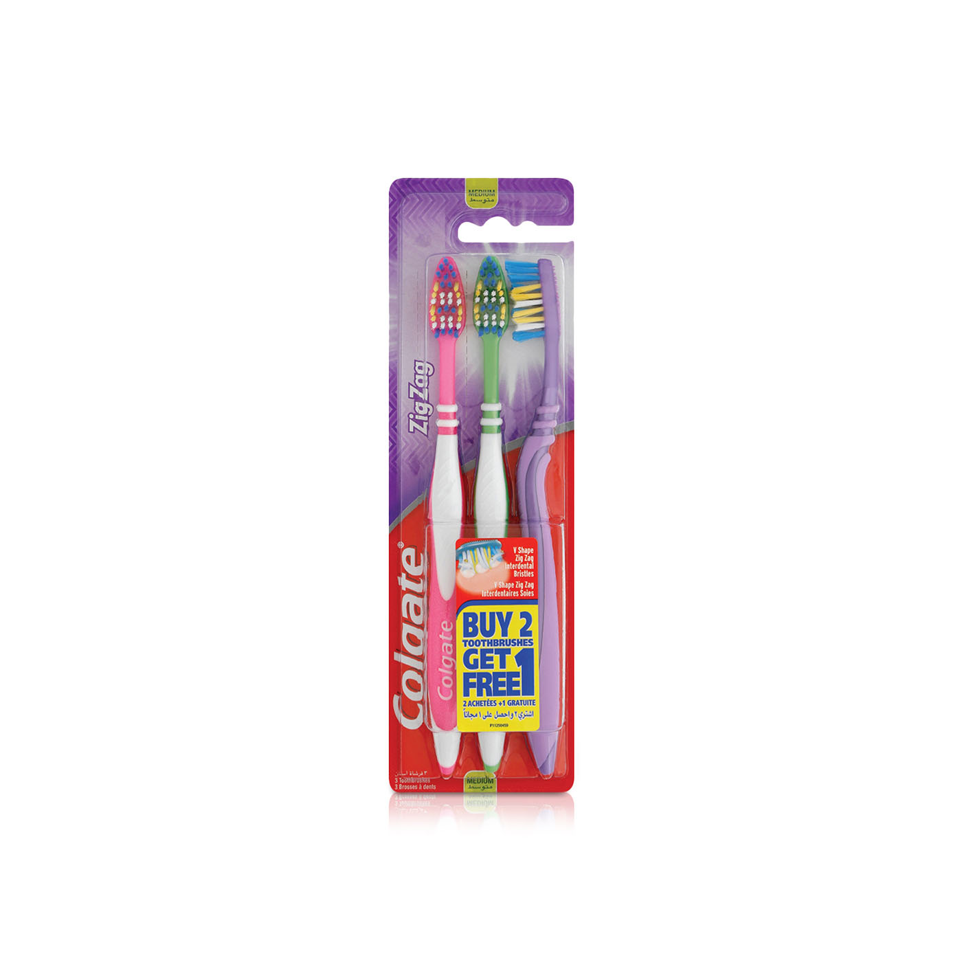 Colgate Zigzag Toothbrushes Medium x 3