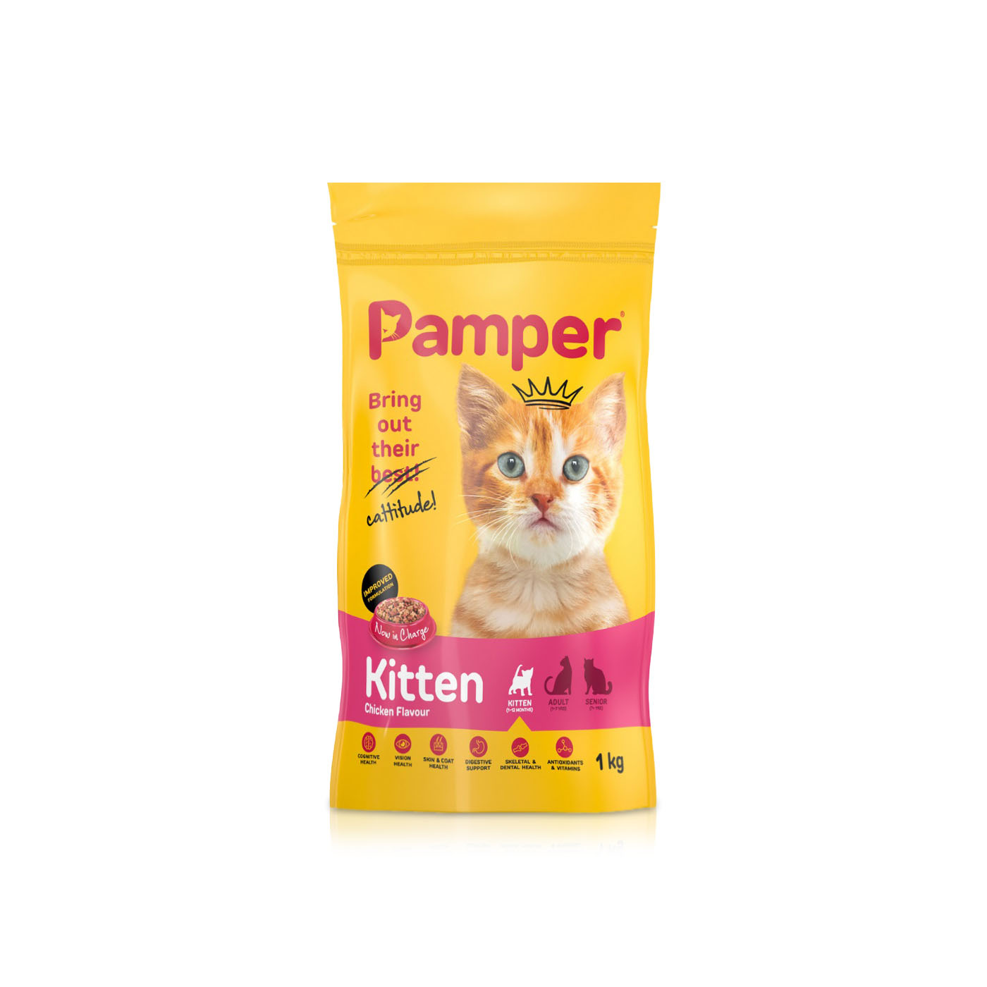 Pamper Kitten Dry Cat Food Chicken 1kg