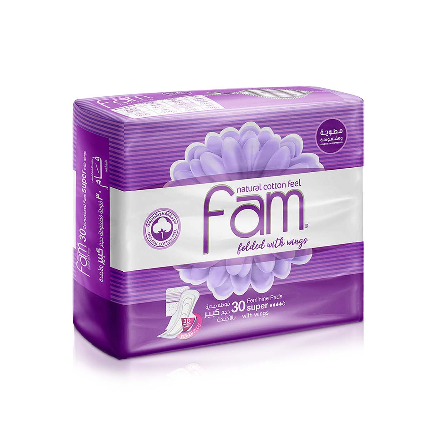 Fam Sanitary Pads Folded with Wings Super x 30