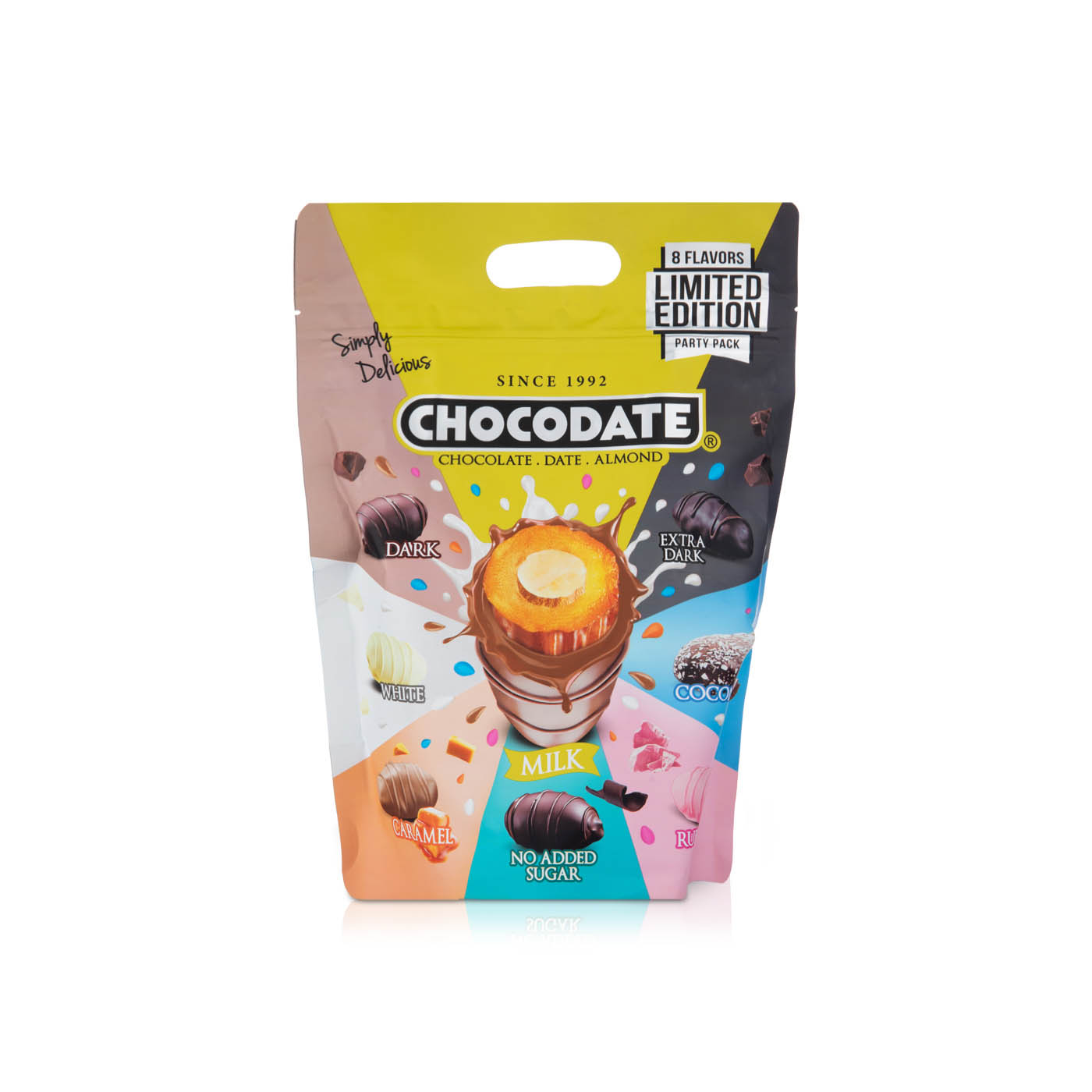 Chocodate Party Pouch Chocolate Dates and Almonds 400g