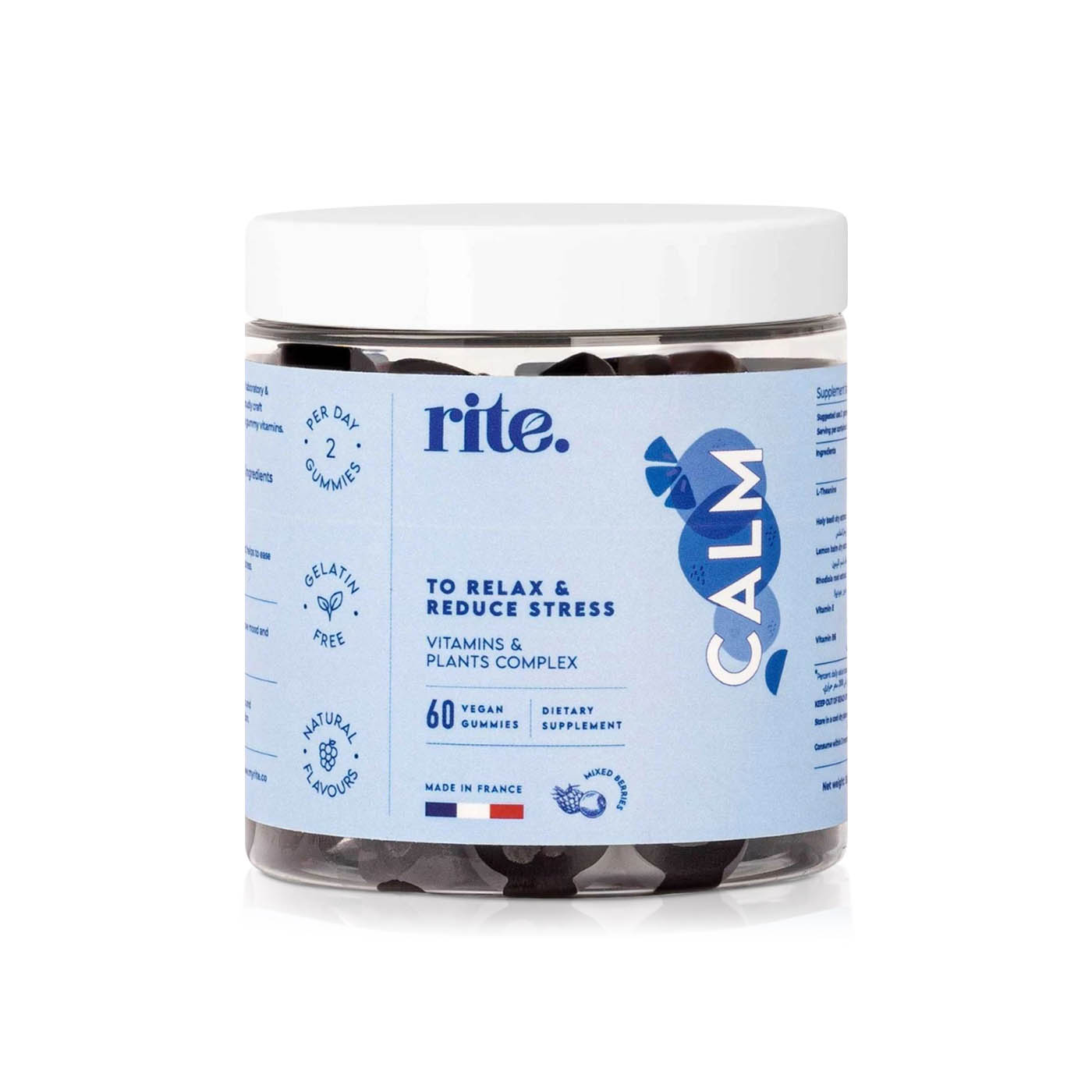 Rite Vegan Calm Gummies to Relax and Reduce Stress x 60